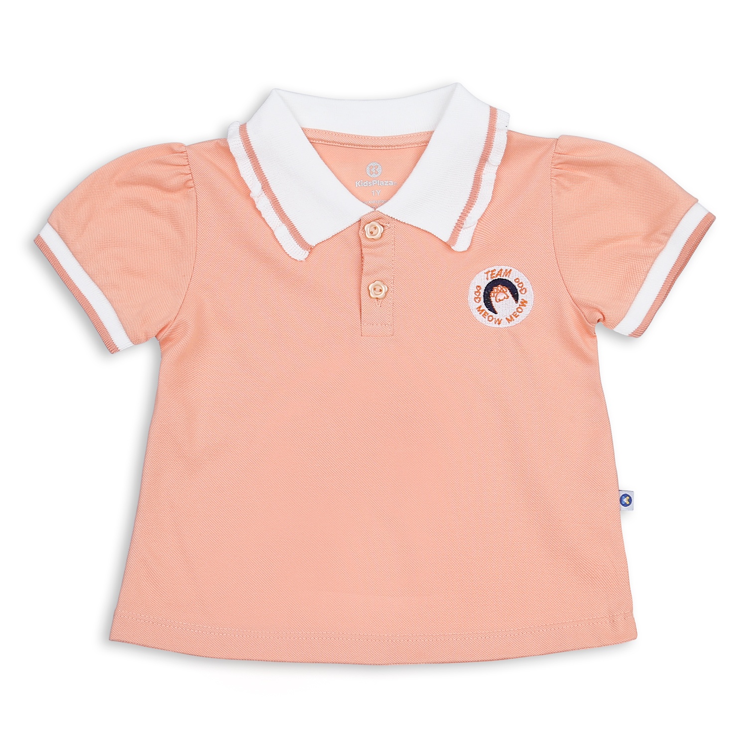 Áo polo bé gái KidsPlaza Team Meow HN23H (Cam) hình 1