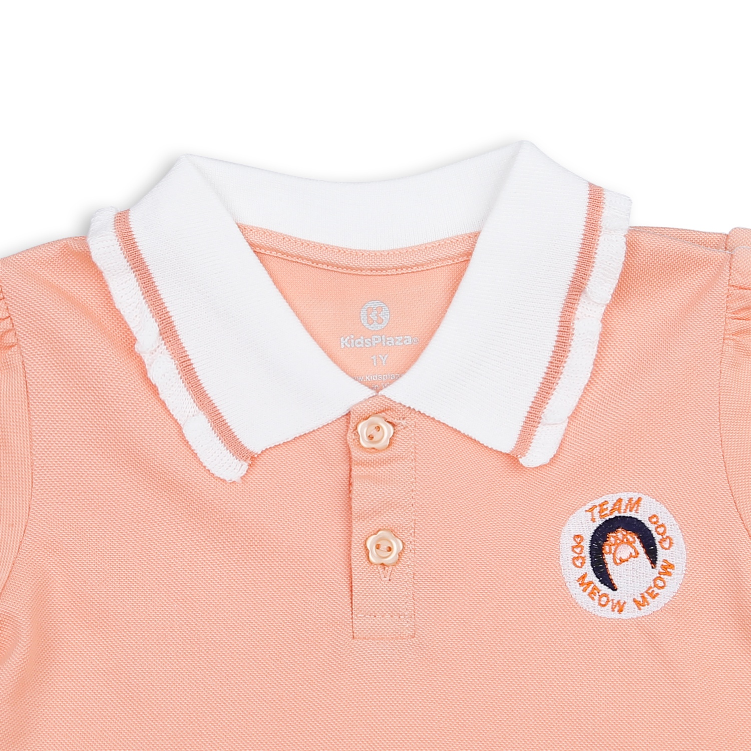 Áo polo bé gái KidsPlaza Team Meow HN23H (Cam) hình 4