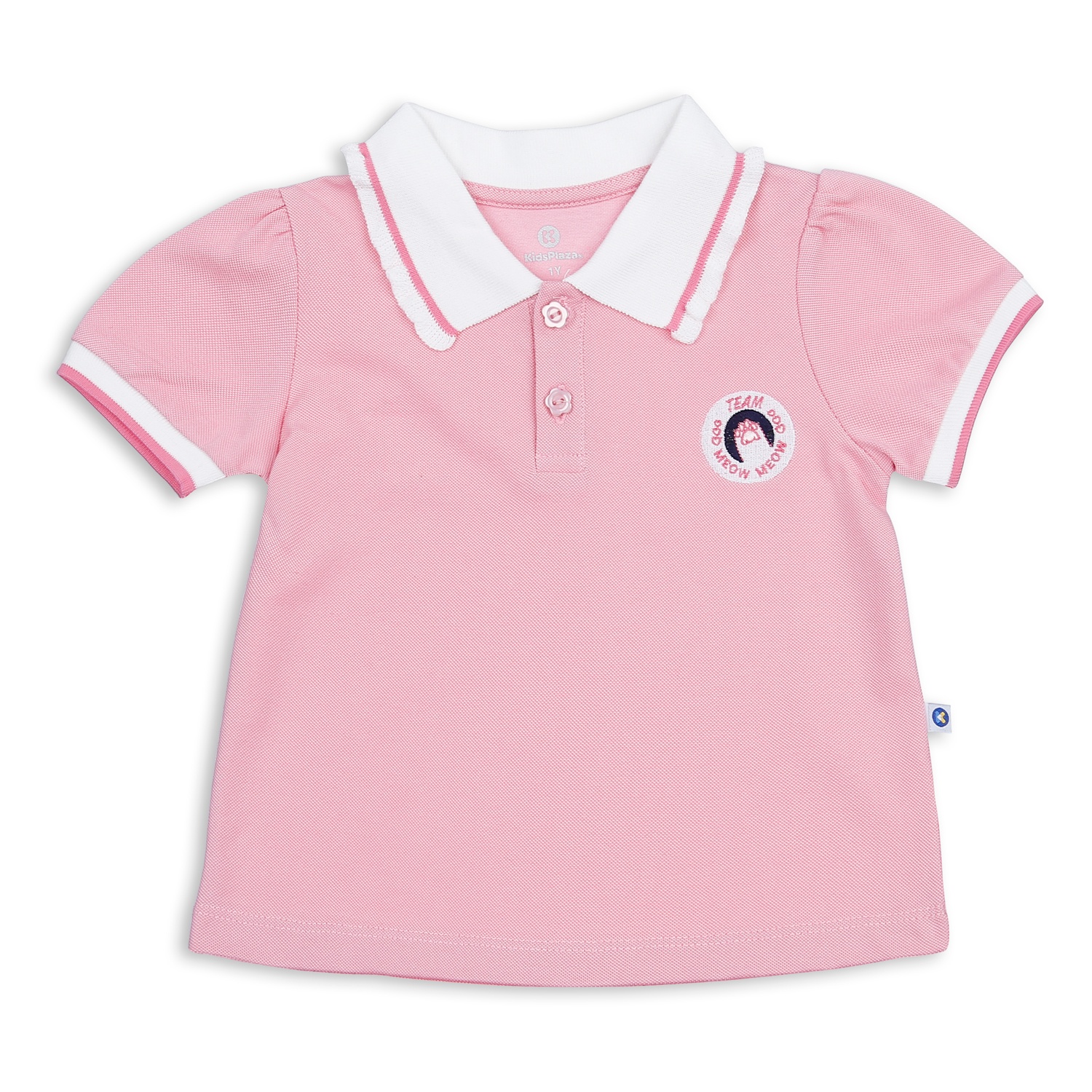 Áo polo bé gái KidsPlaza Team Meow HN23H (Hồng)  hình 1