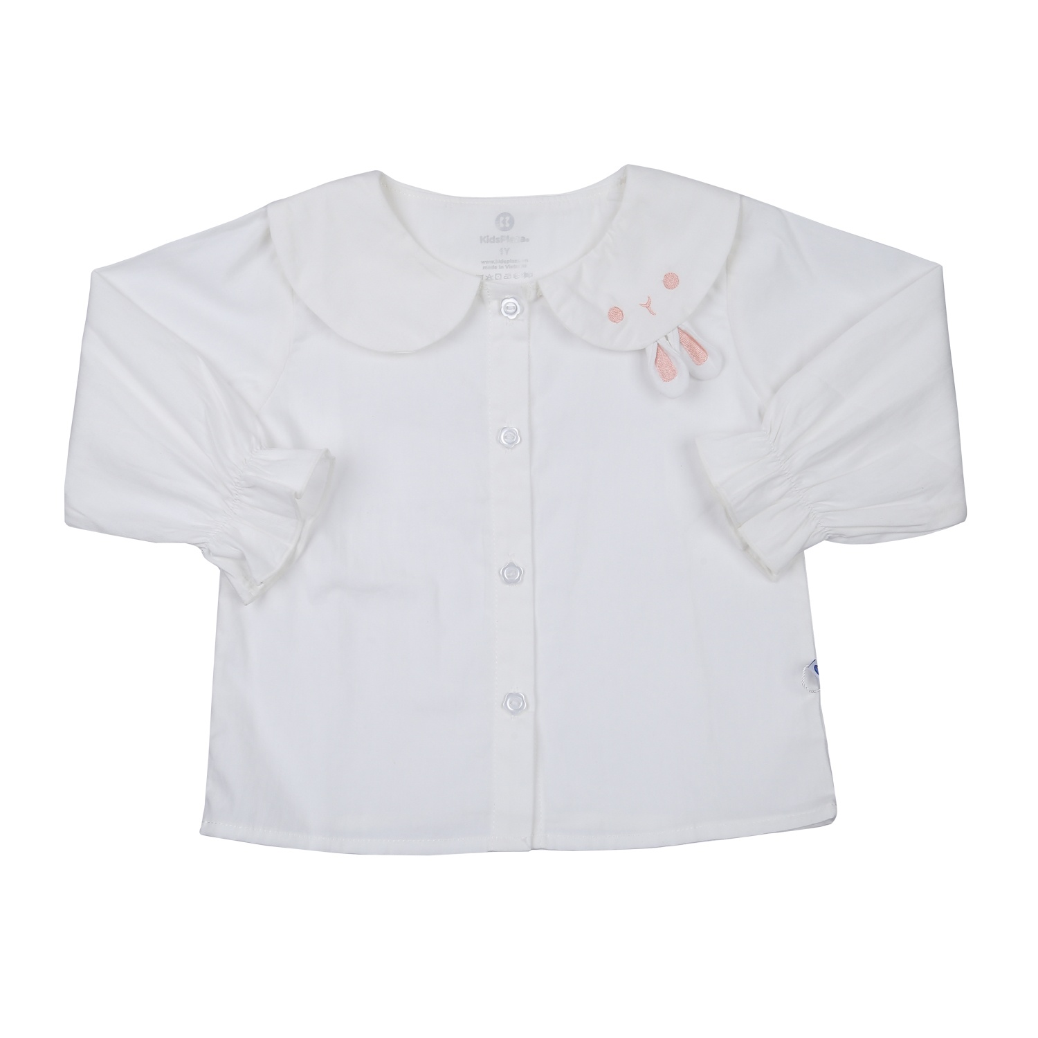 Áo sơ mi bé gái KidsPlaza đính tai thỏ HN23T hình 1