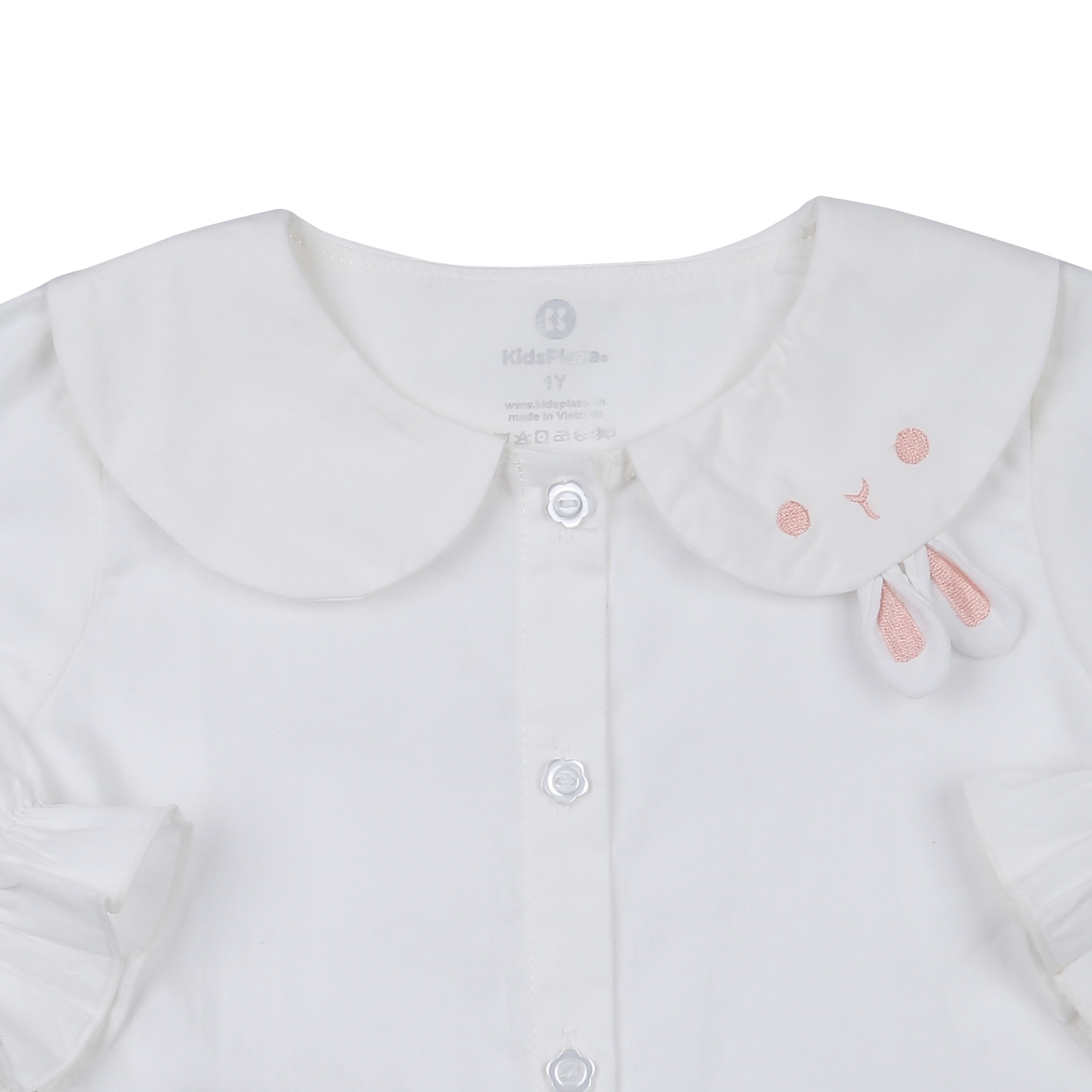 Áo sơ mi bé gái KidsPlaza đính tai thỏ HN23T hình 2