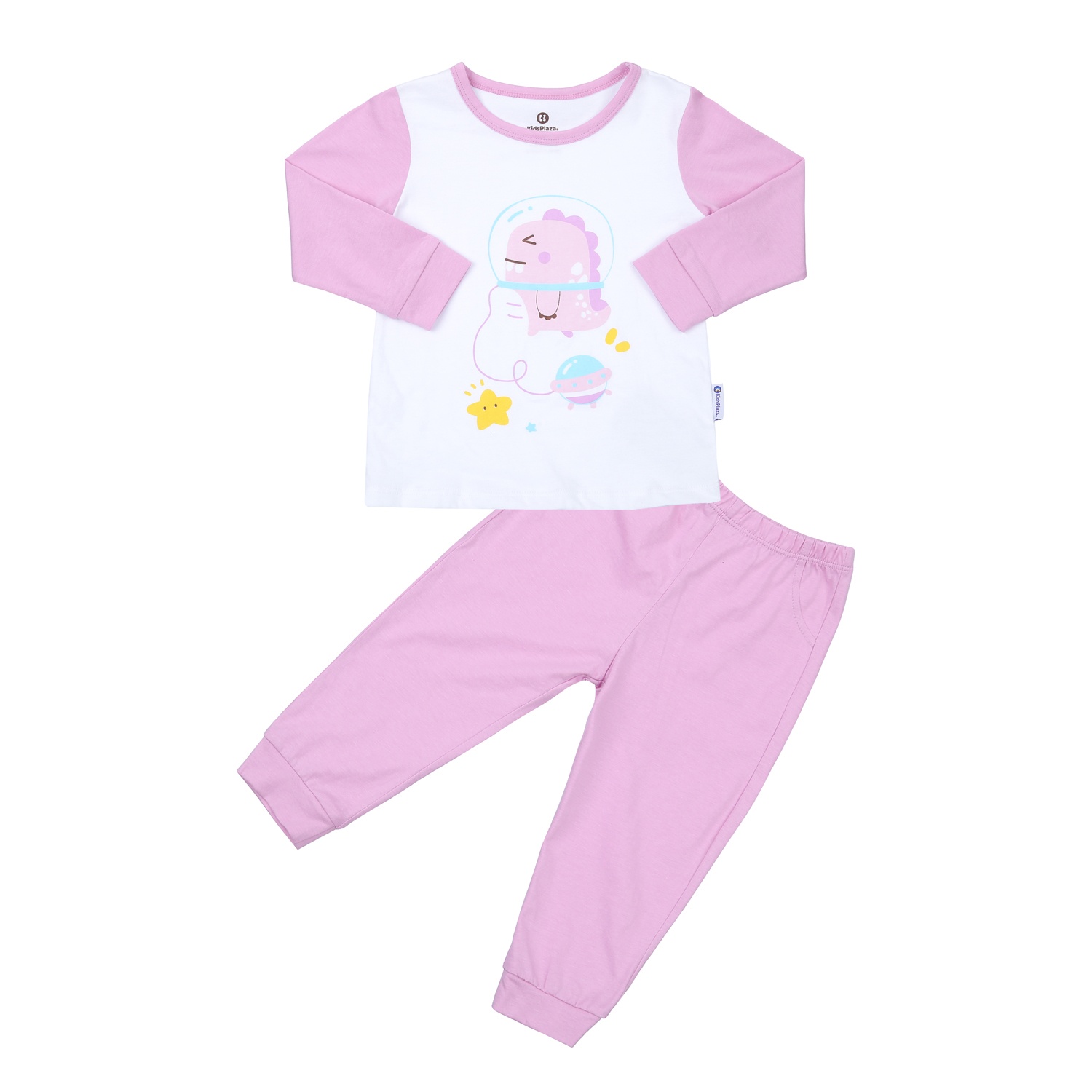 Bộ dài tay bé gái KidsPlaza in khủng long M23T (Trắng tím) hình 1