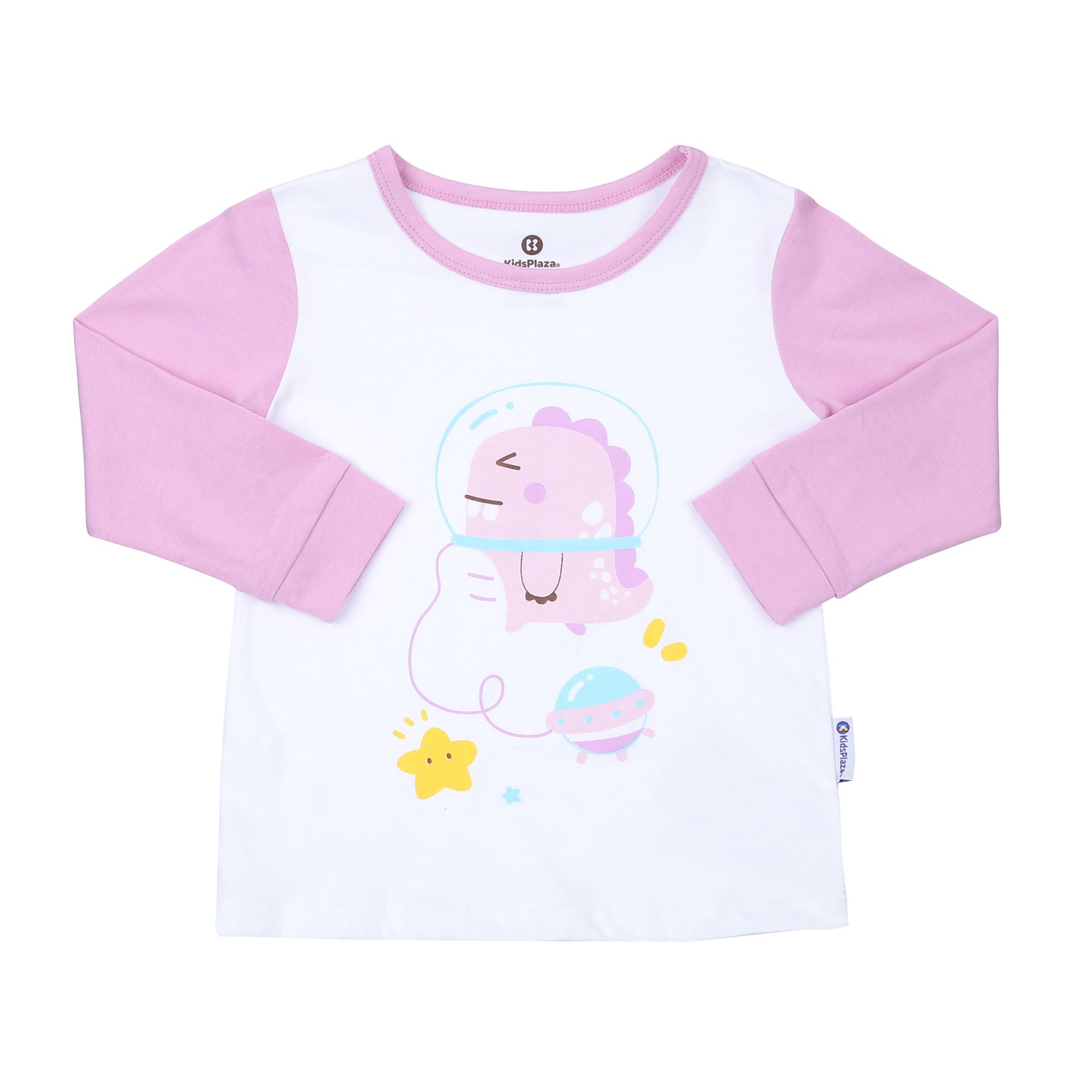 Bộ dài tay bé gái KidsPlaza in khủng long M23T (Trắng tím) hình 2