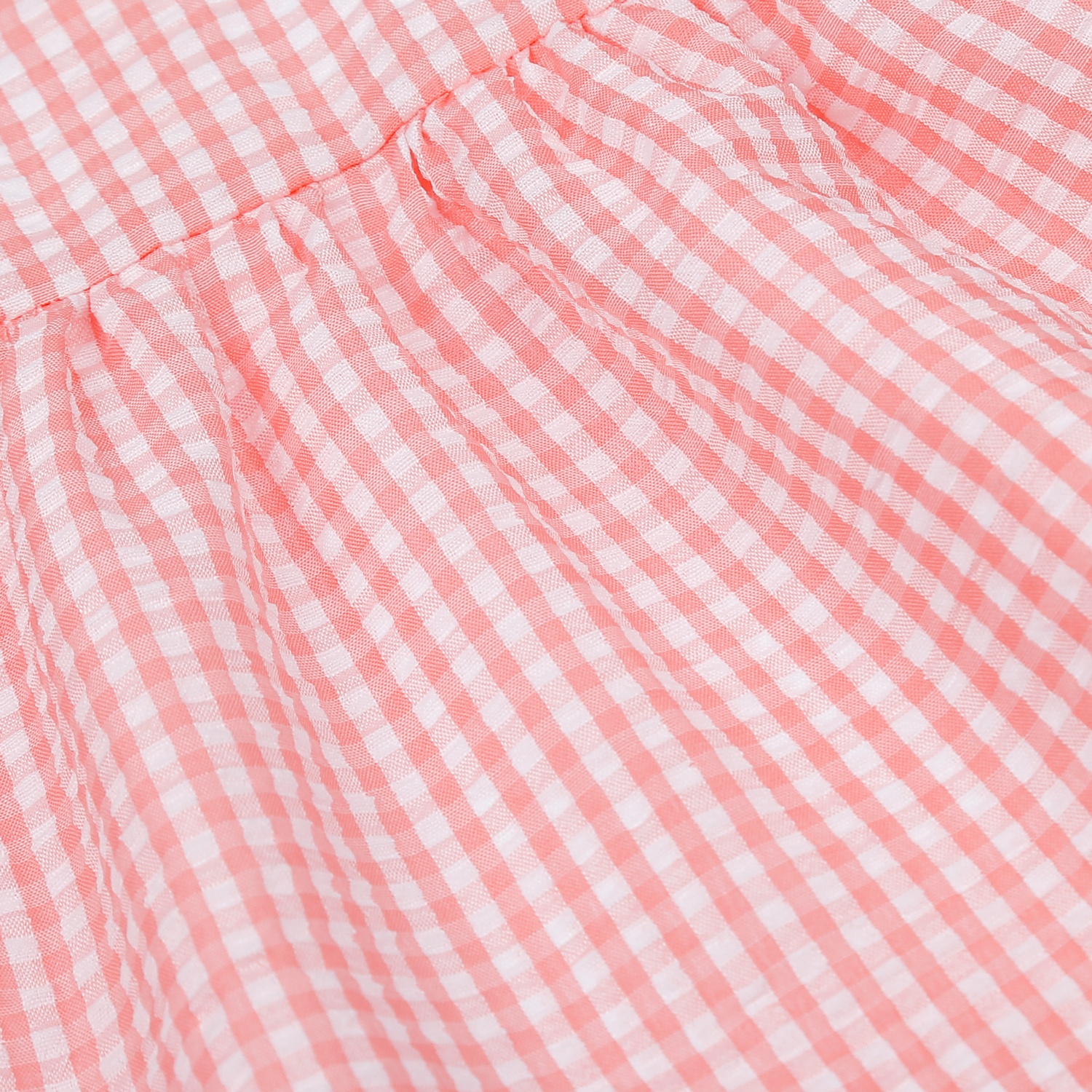 Bộ quần áo cộc tay bé gái KidsPlaza kẻ caro tai gấu HN23H (Hồng)