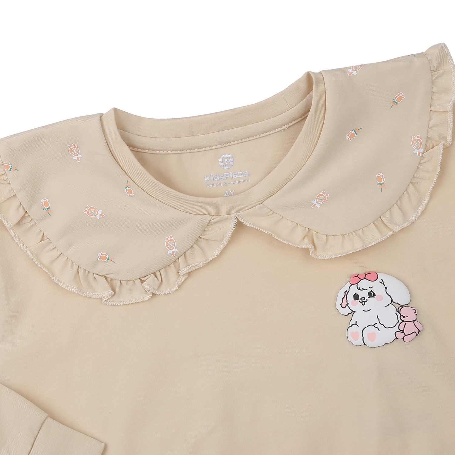 Bộ quần áo dài tay bé gái KidsPlaza in gấu TT23T (Be) hình 3