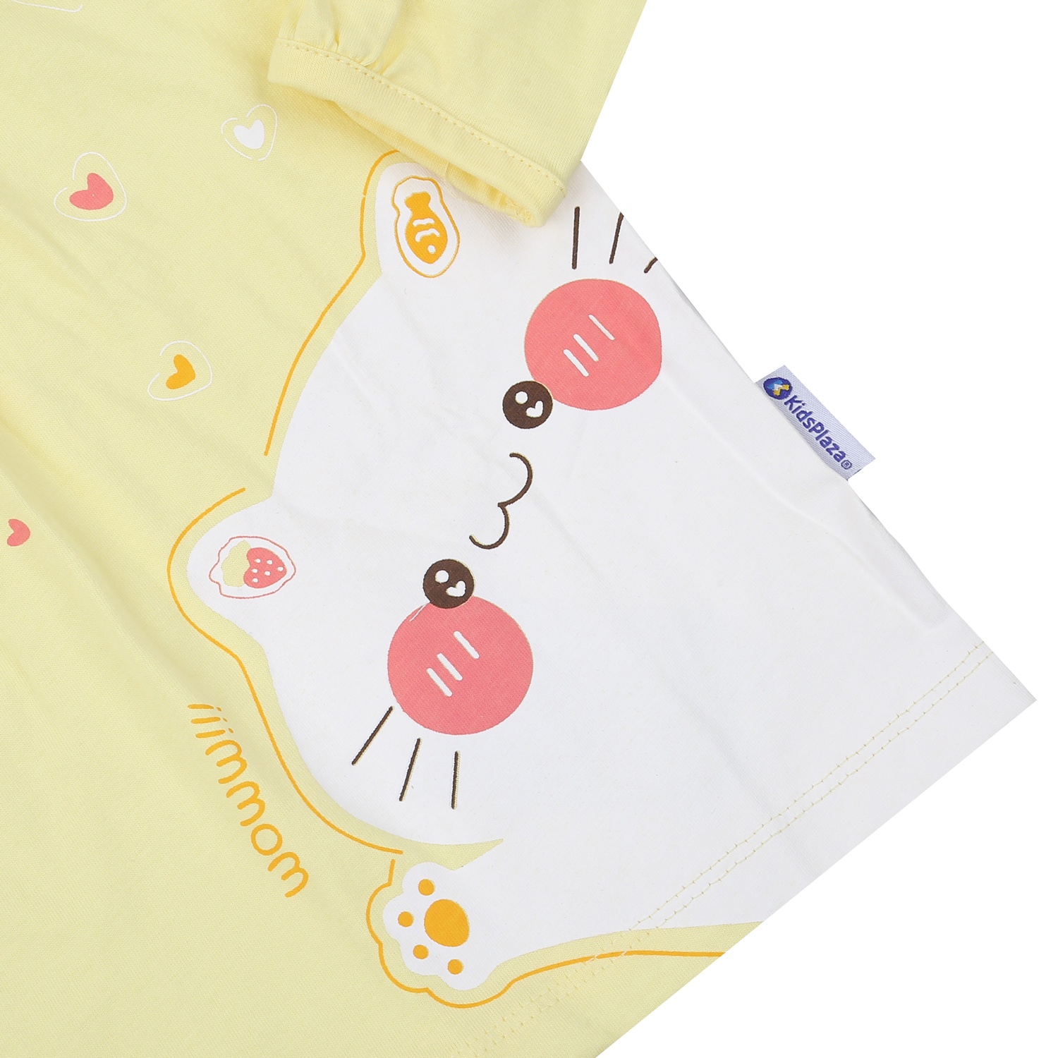 Bộ quần áo dài tay bé gái KidsPlaza in hình mèo M23T (Vàng) hình 3
