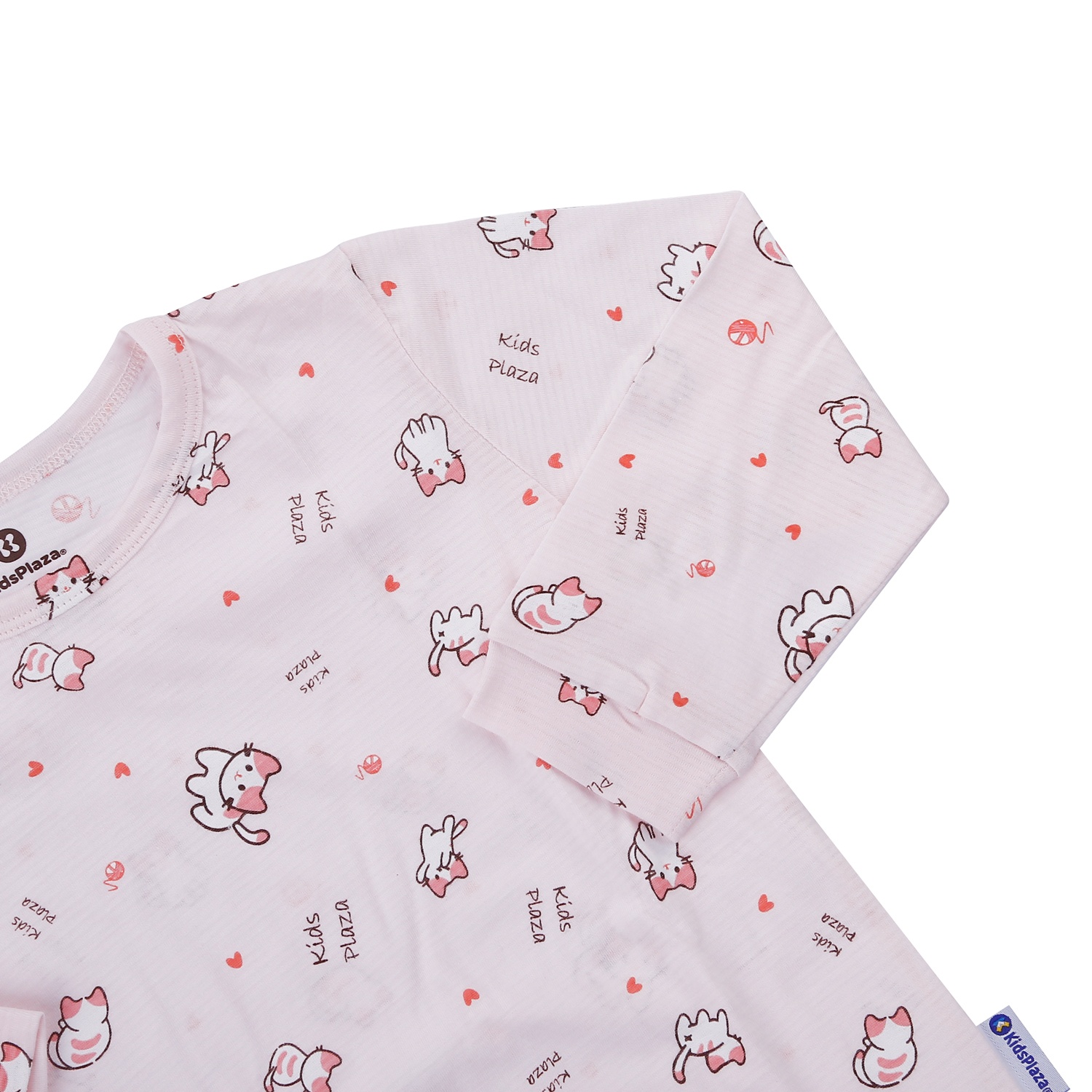 Bộ quần áo dài tay bé gái KidsPlaza in mèo M23T (Hồng) hình 4