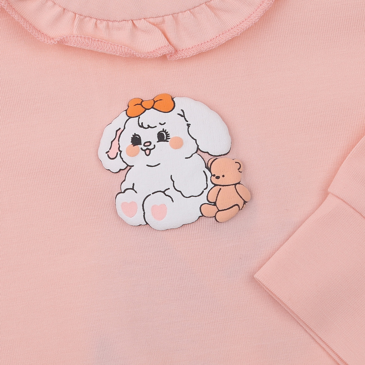 Bộ quần áo dài tay bé gái KidsPlaza in nổi gấu TT23T (Hồng) hình 4