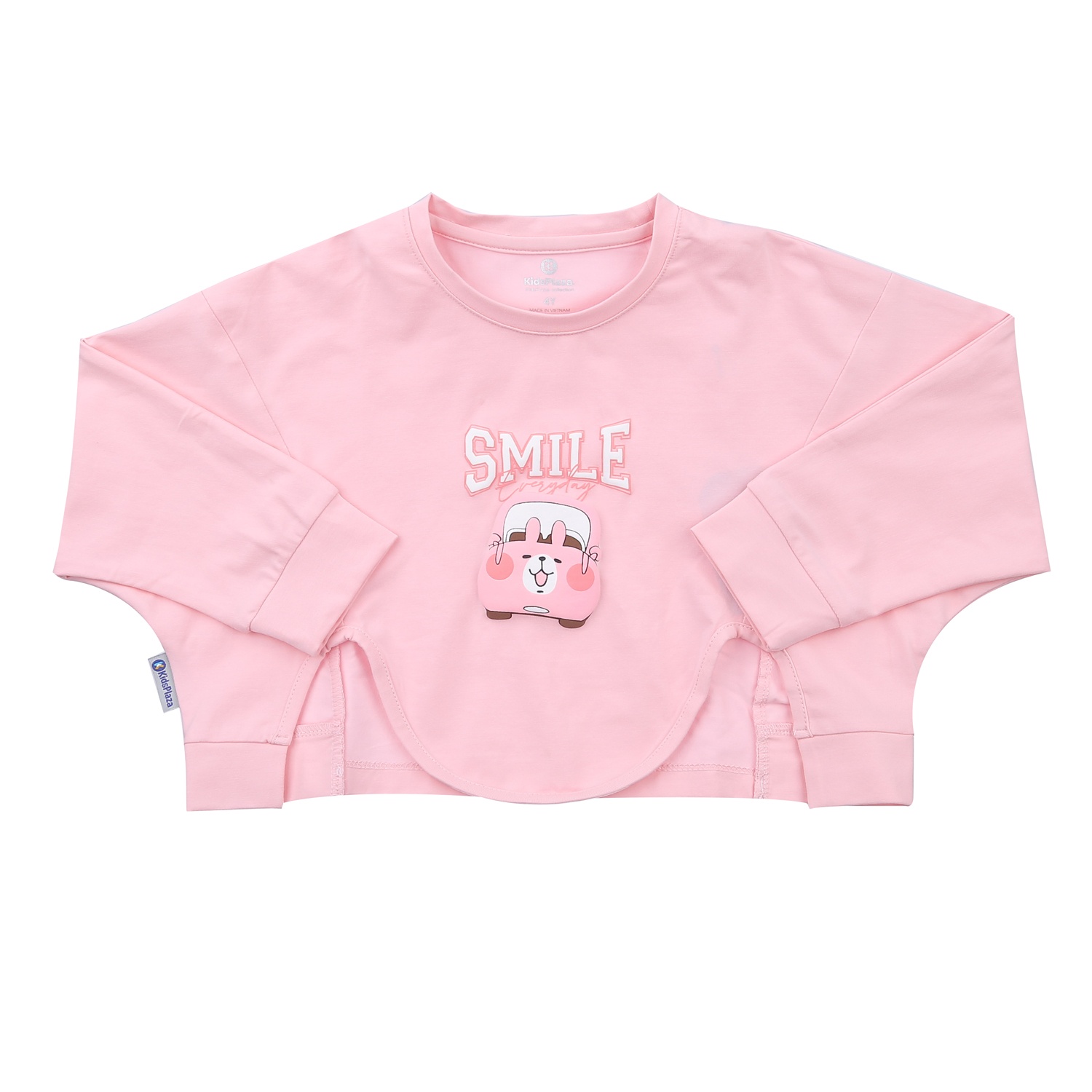 Bộ quần áo dài tay bé gái KidsPlaza in nổi họa tiết ô tô TT23T (Hồng) hình 2