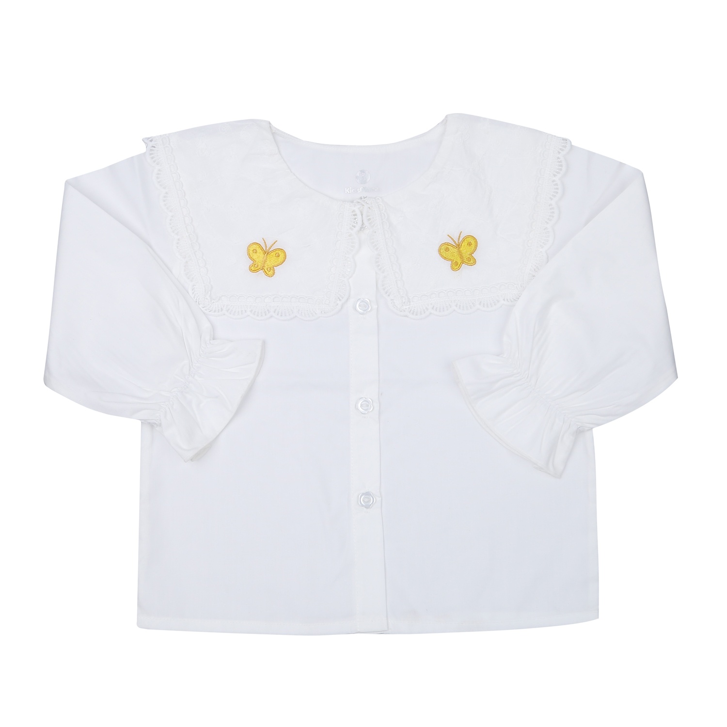 Set sơ mi gile len bé gái KidsPlaza HN23D (Trắng) hình 2