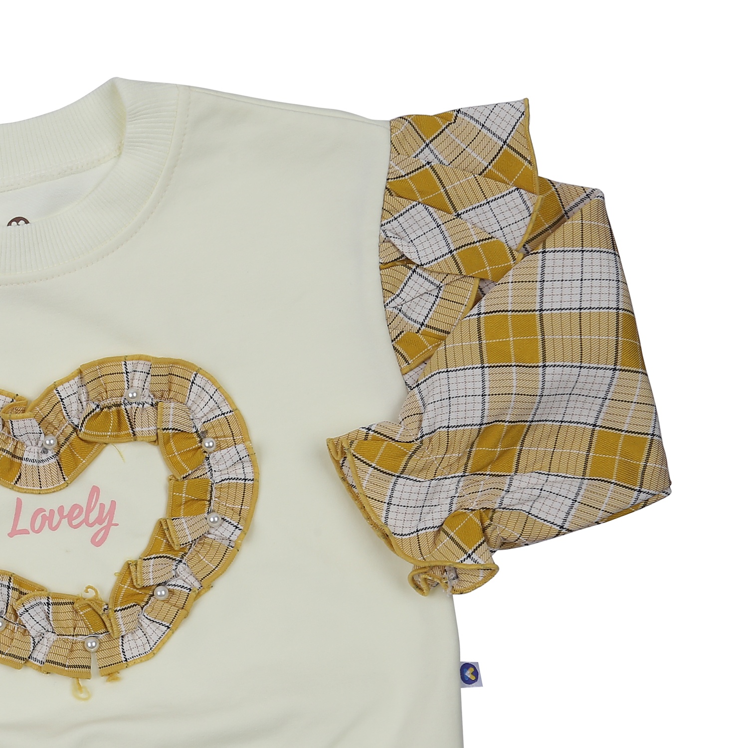 Set váy bé gái KidsPlaza in tim LOVE HN23D (Vàng)