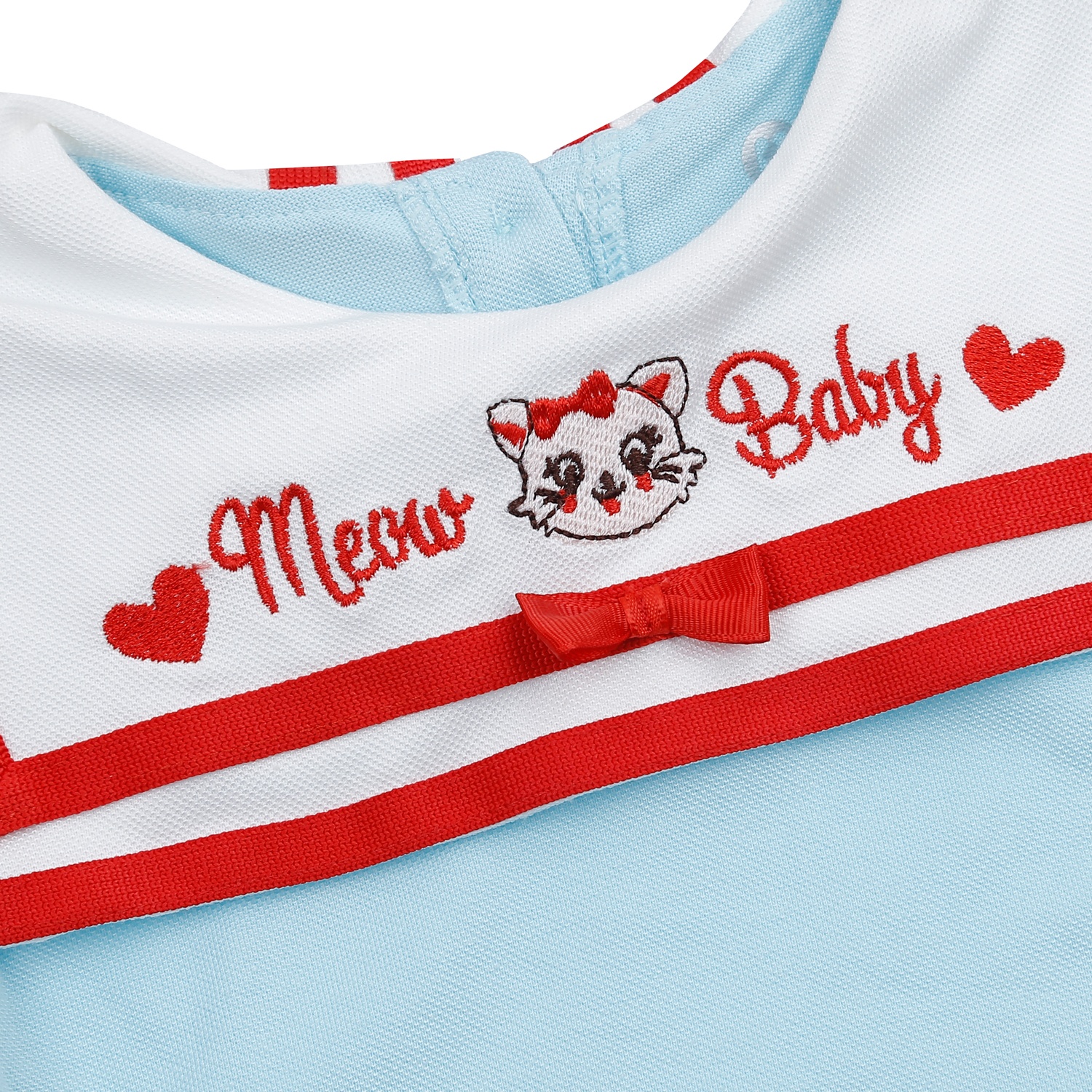 Set váy polo KidsPlaza cổ vuông HN23H (Xanh trắng)  hình 3