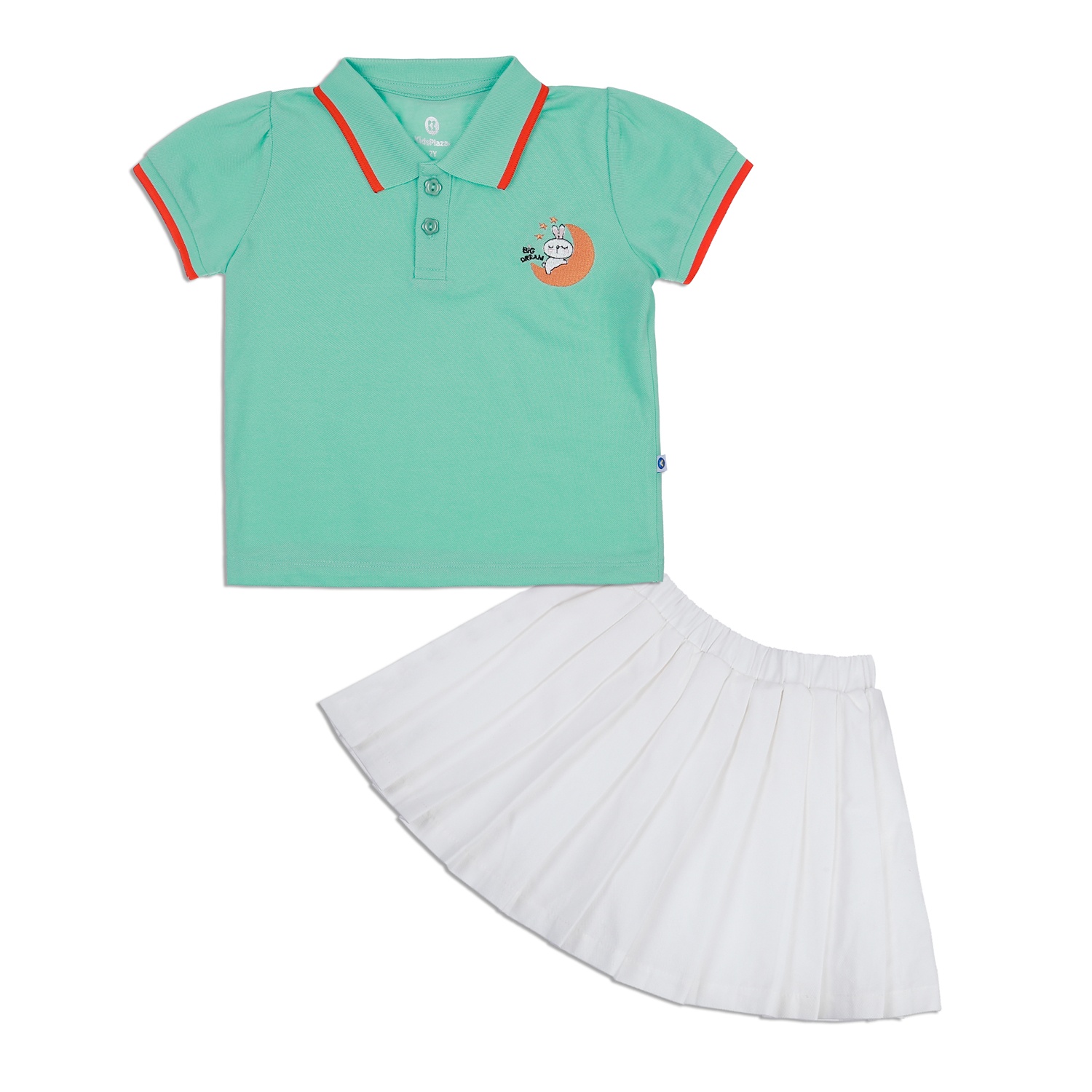 Set váy polo KidsPlaza thêu thỏ HN23H (Xanh) hình 1
