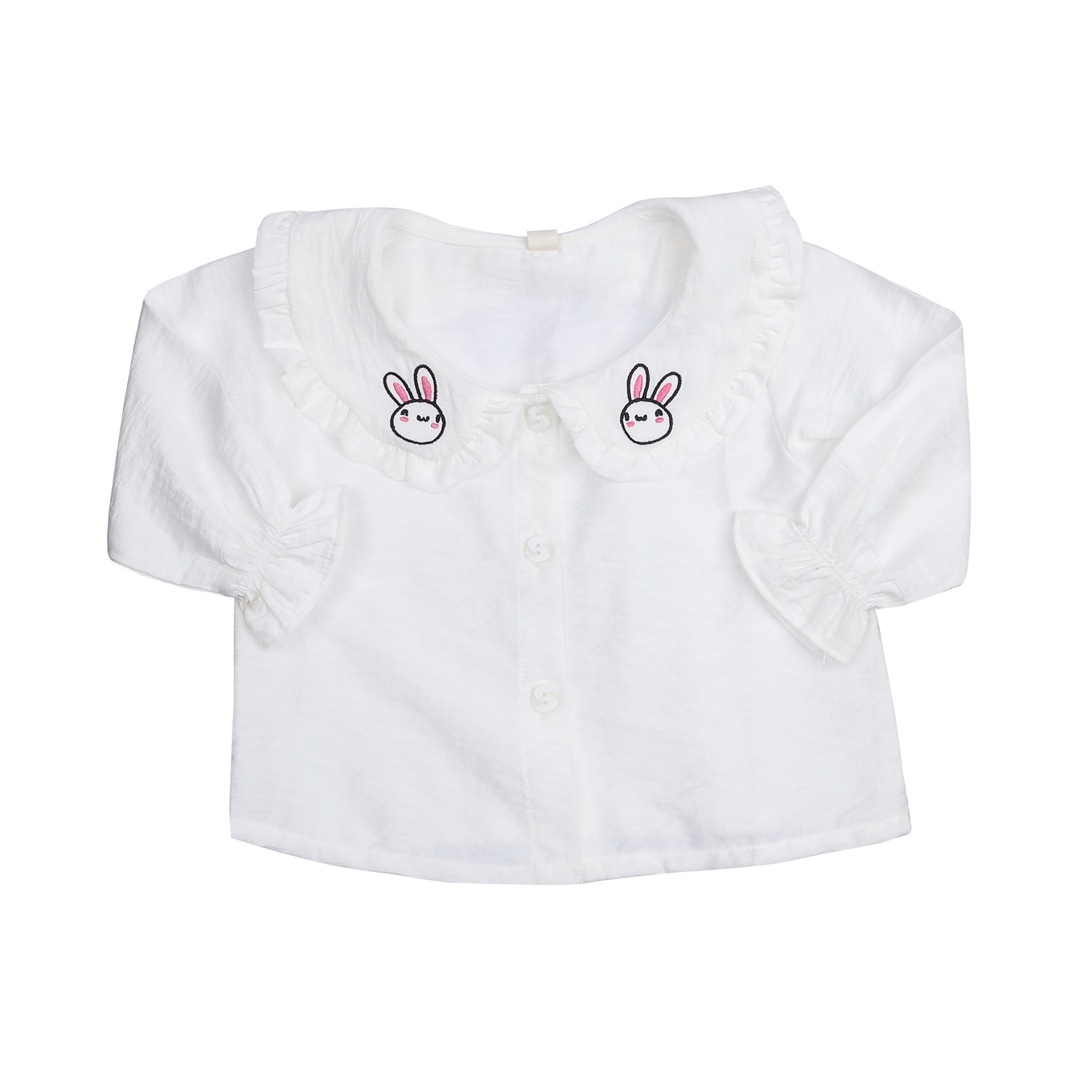 Sét váy yếm bé gái KidsPlaza cổ thêu thỏ AT23T (Nâu)  hình 2