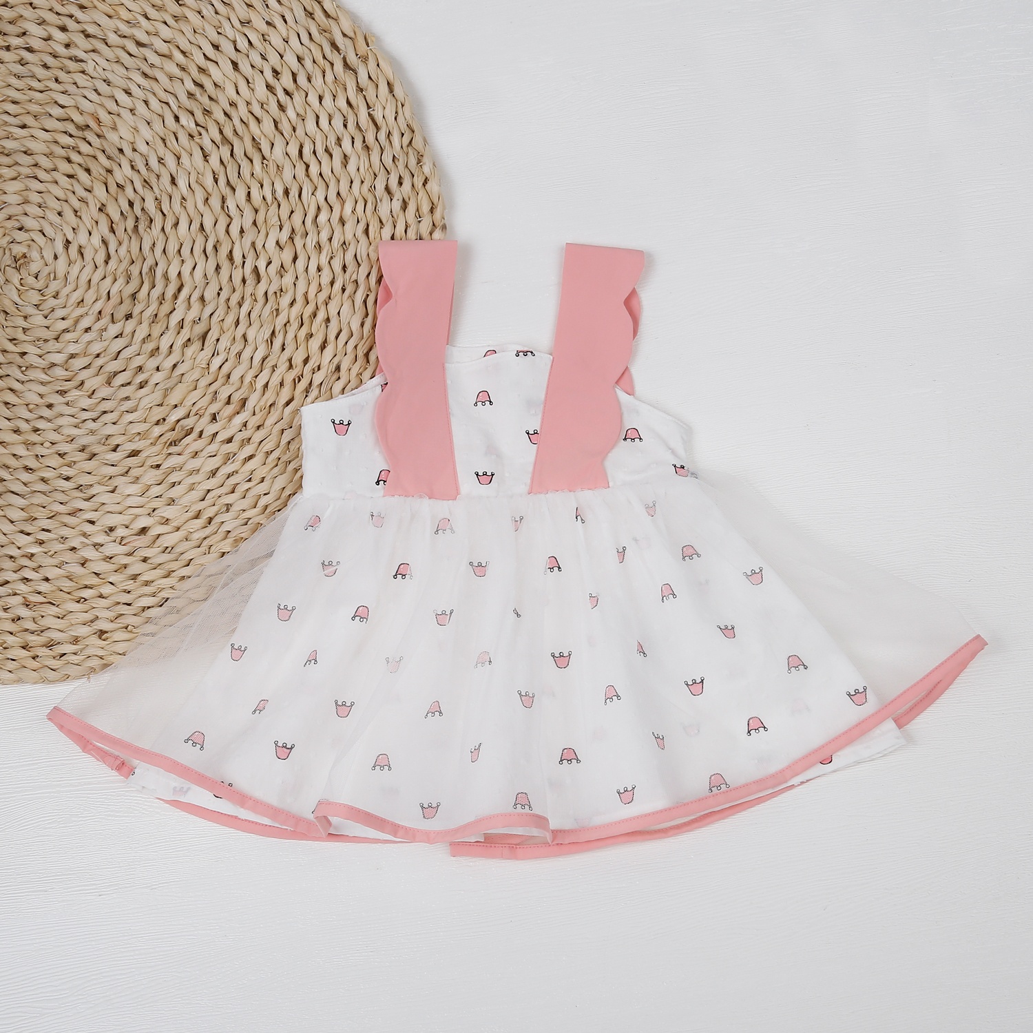 Váy 2 dây KidsPlaza họa tiết vương miệng HN23H (Hồng)