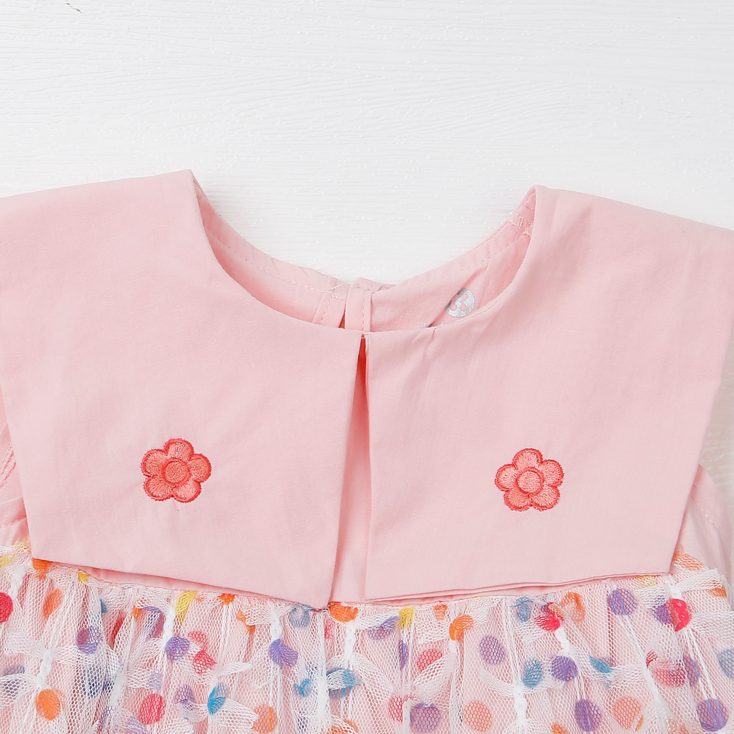 Váy bé gái KidsPlaza cổ vuông chấm bi HN23H (Hồng) hình 2