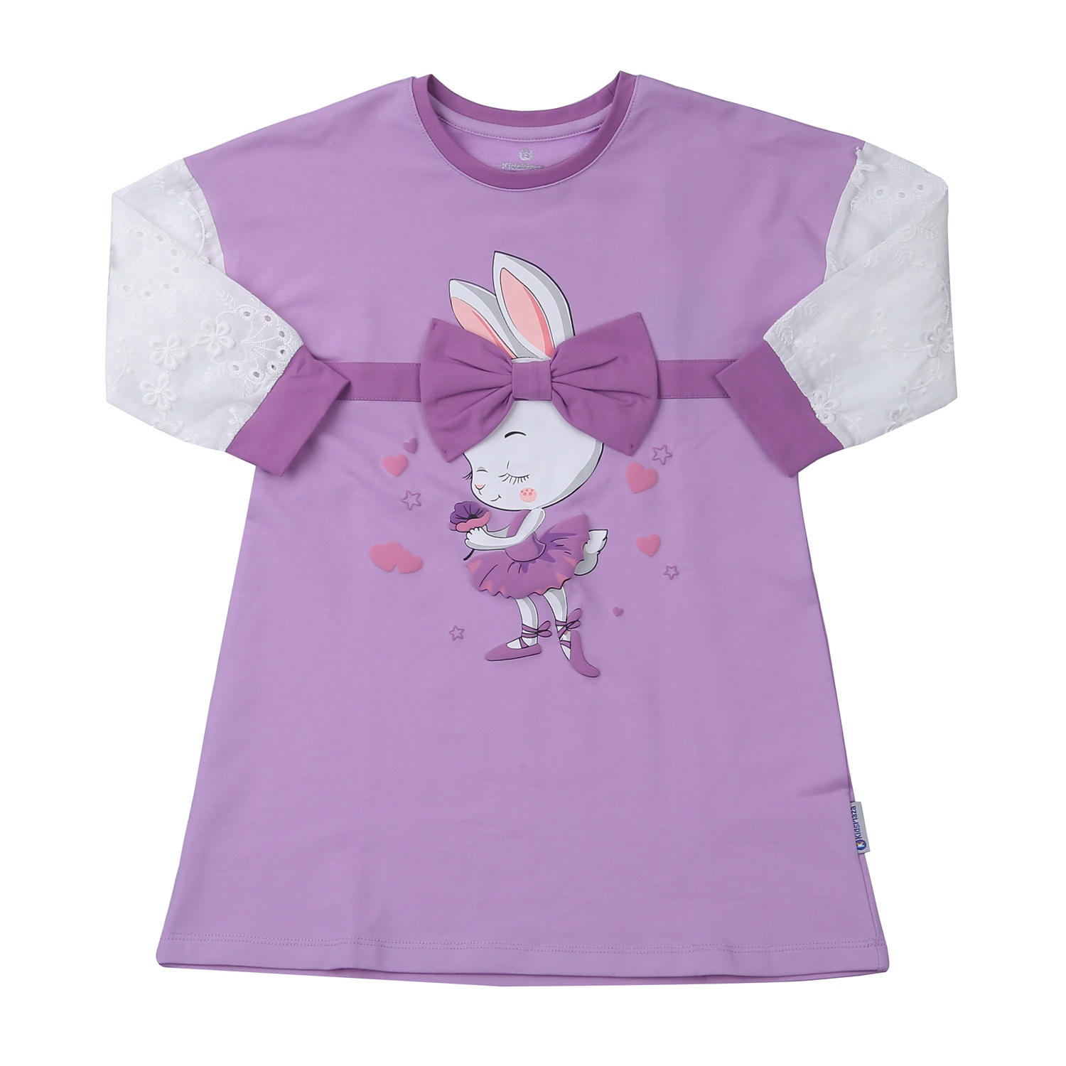 Váy dài da cá bé gái KidsPlaza in thỏ nơ tím TT23T