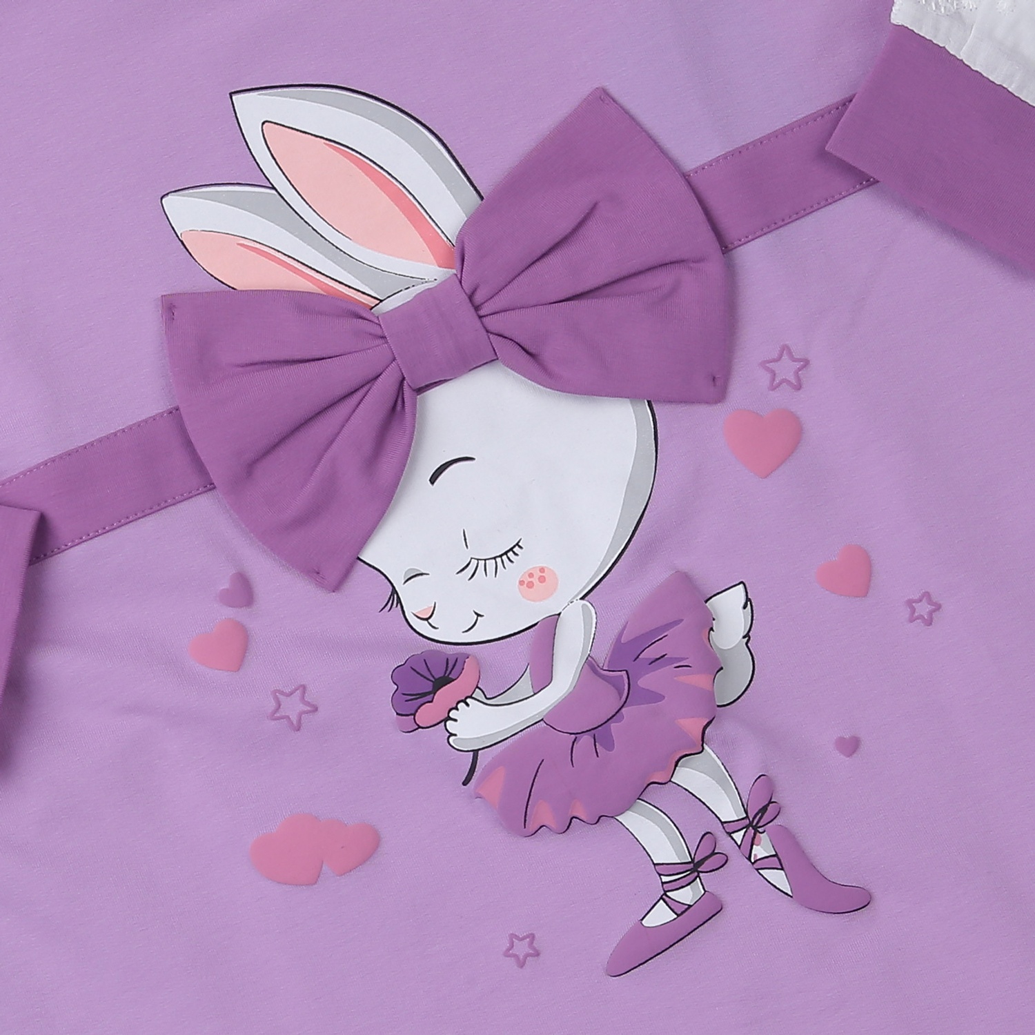 Váy dài da cá bé gái KidsPlaza in thỏ nơ tím TT23T