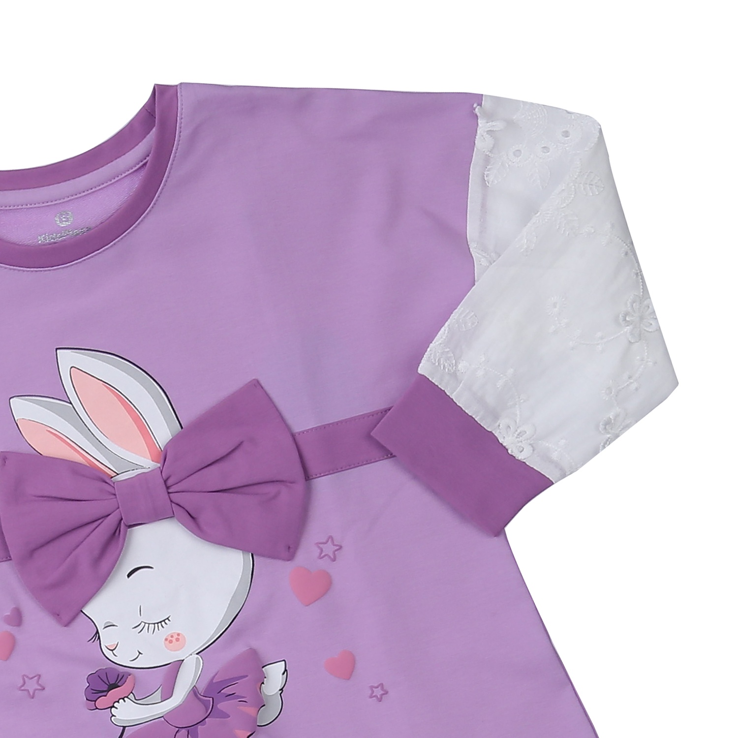 Váy dài da cá bé gái KidsPlaza in thỏ nơ tím TT23T