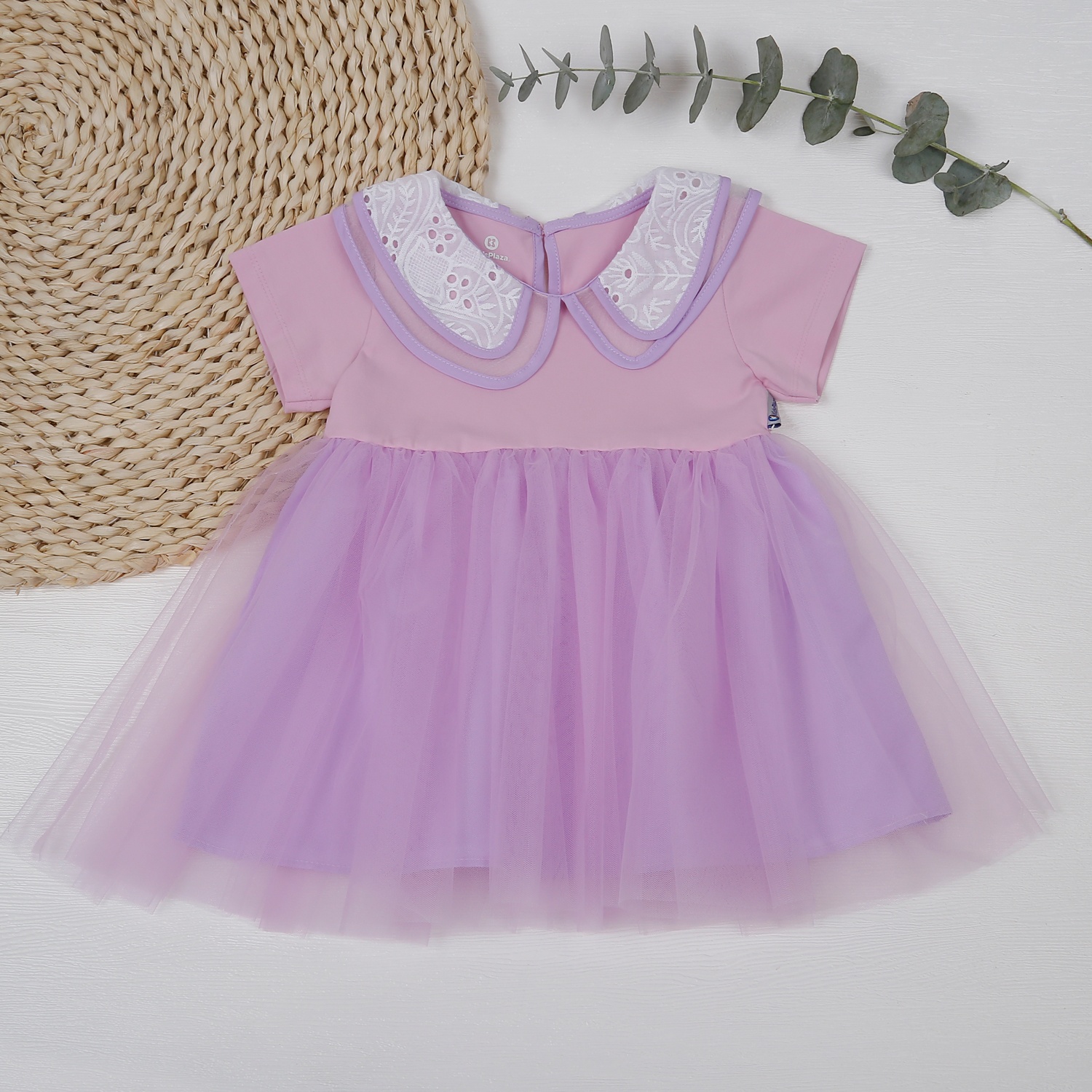 Váy tutu bé gái KidsPlaza cổ tròn ren AT23H (Tím) hình 1