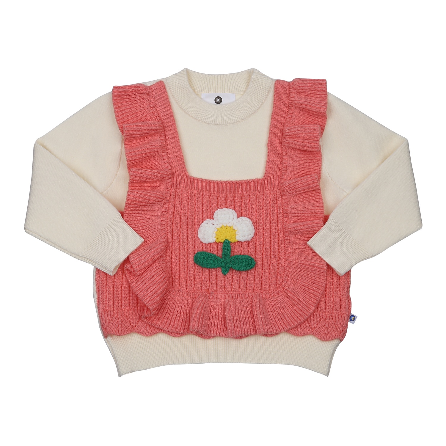 Áo len dài tay bé gái KidsPlaza giả gile bèo HN23D (Hồng) hình 1