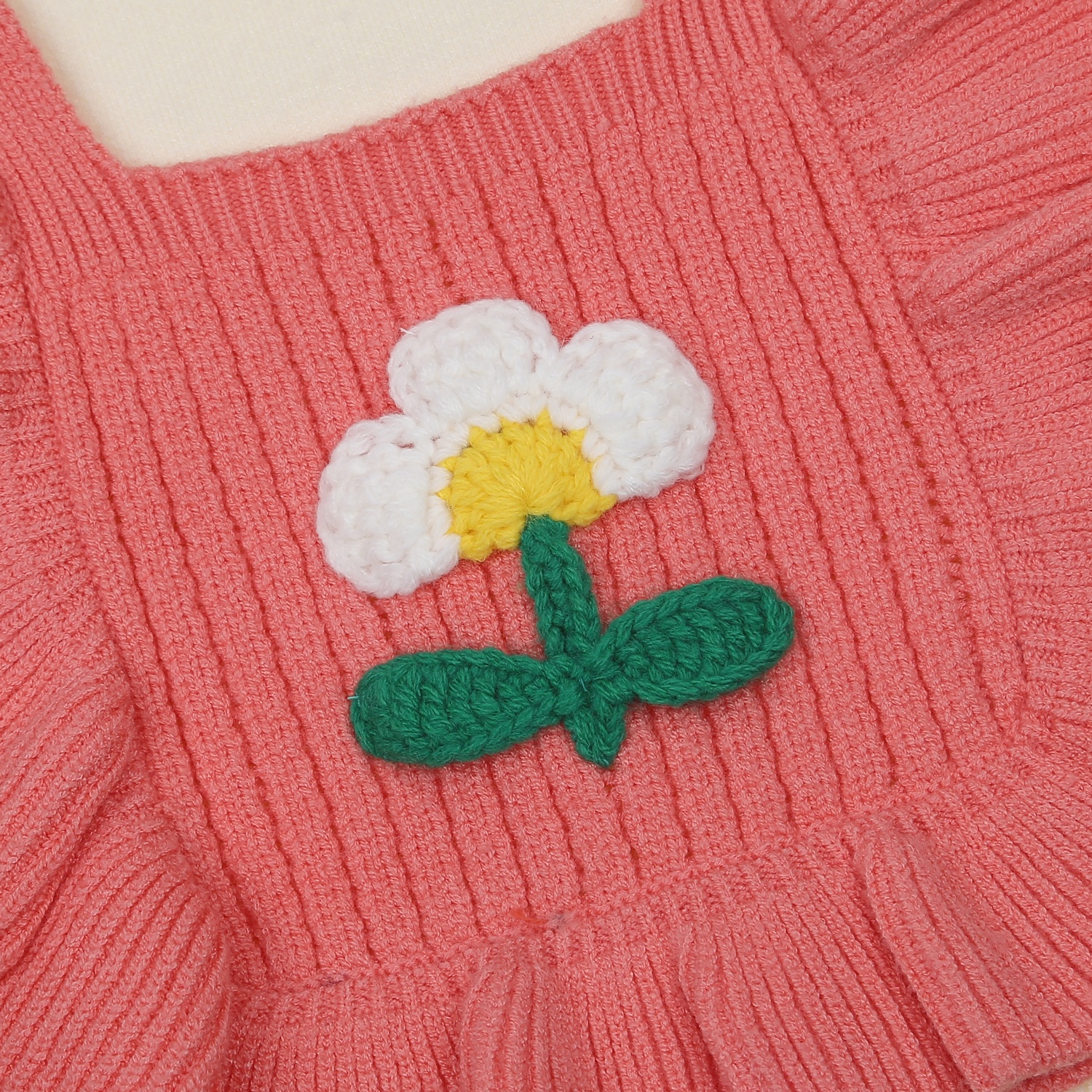 Áo len dài tay bé gái KidsPlaza giả gile bèo HN23D (Hồng) hình 4