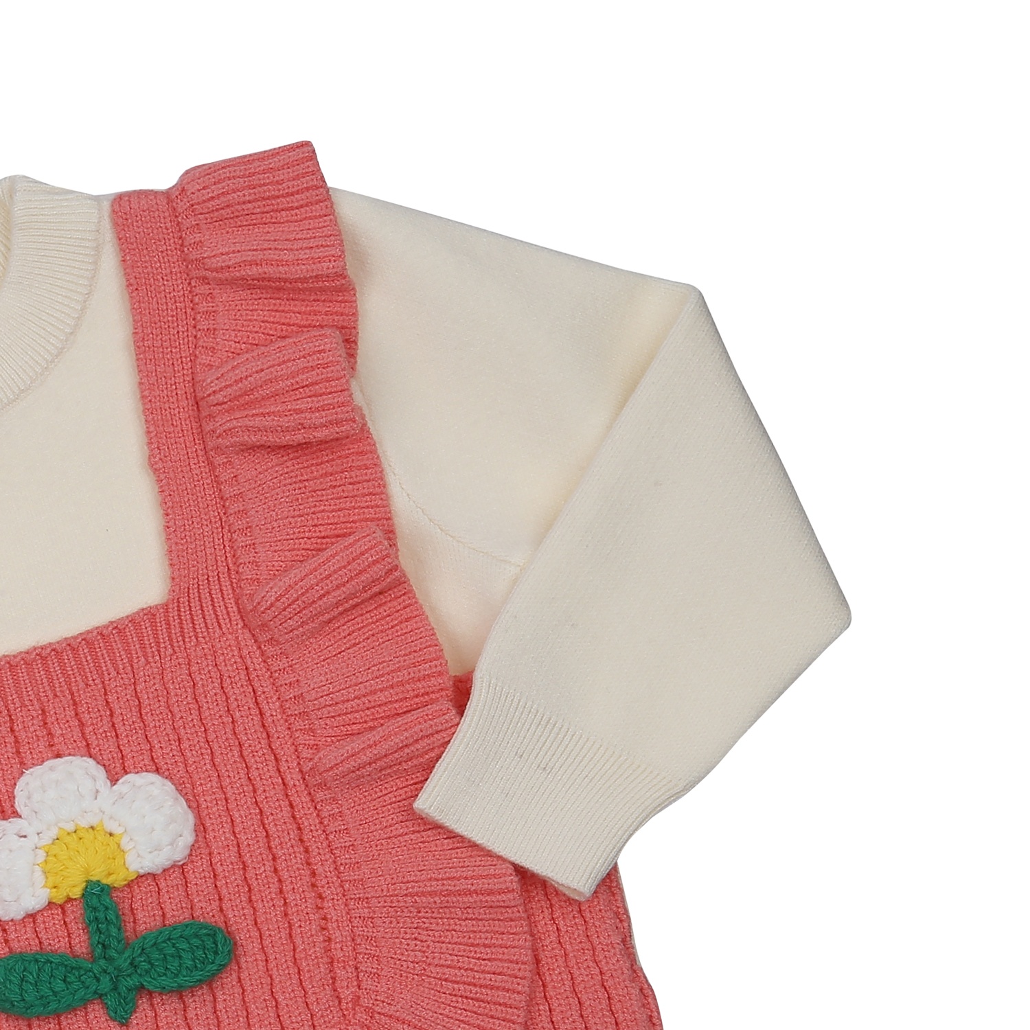 Áo len dài tay bé gái KidsPlaza giả gile bèo HN23D (Hồng) hình 3