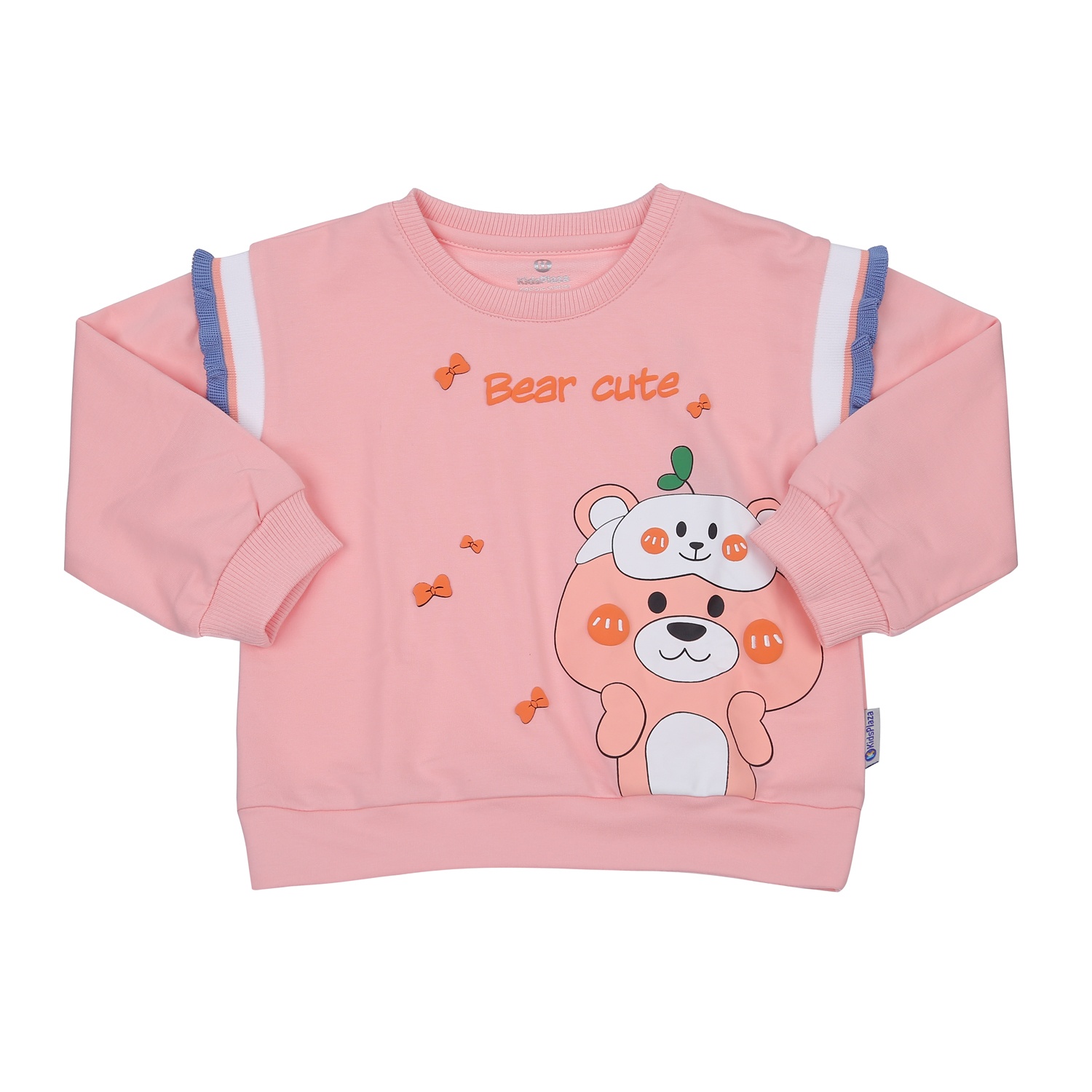 Bộ quần áo dài tay bé gái KidsPlaza in Bear cute TT23T (Hồng cam)