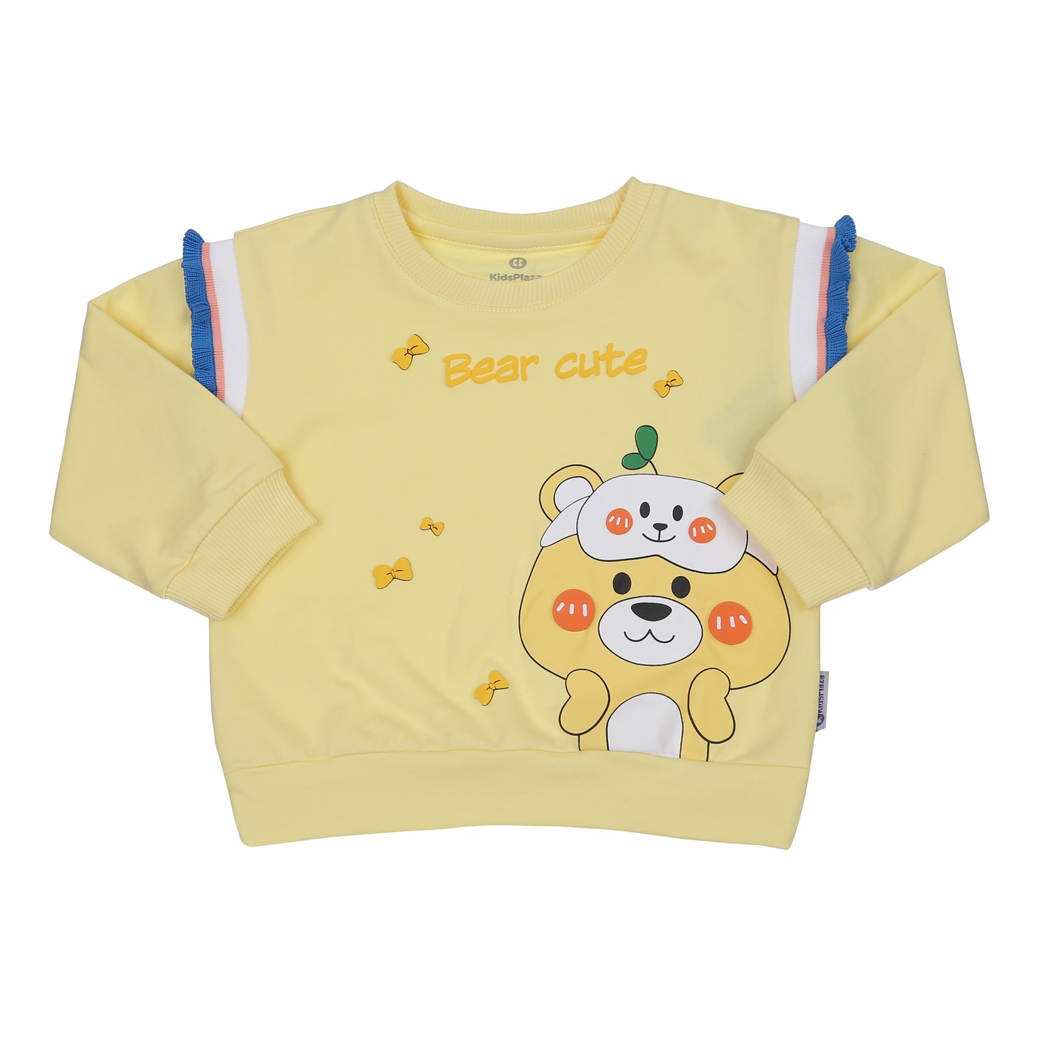 Bộ quần áo dài tay bé gái KidsPlaza in Bear cute TT23T (Vàng)
