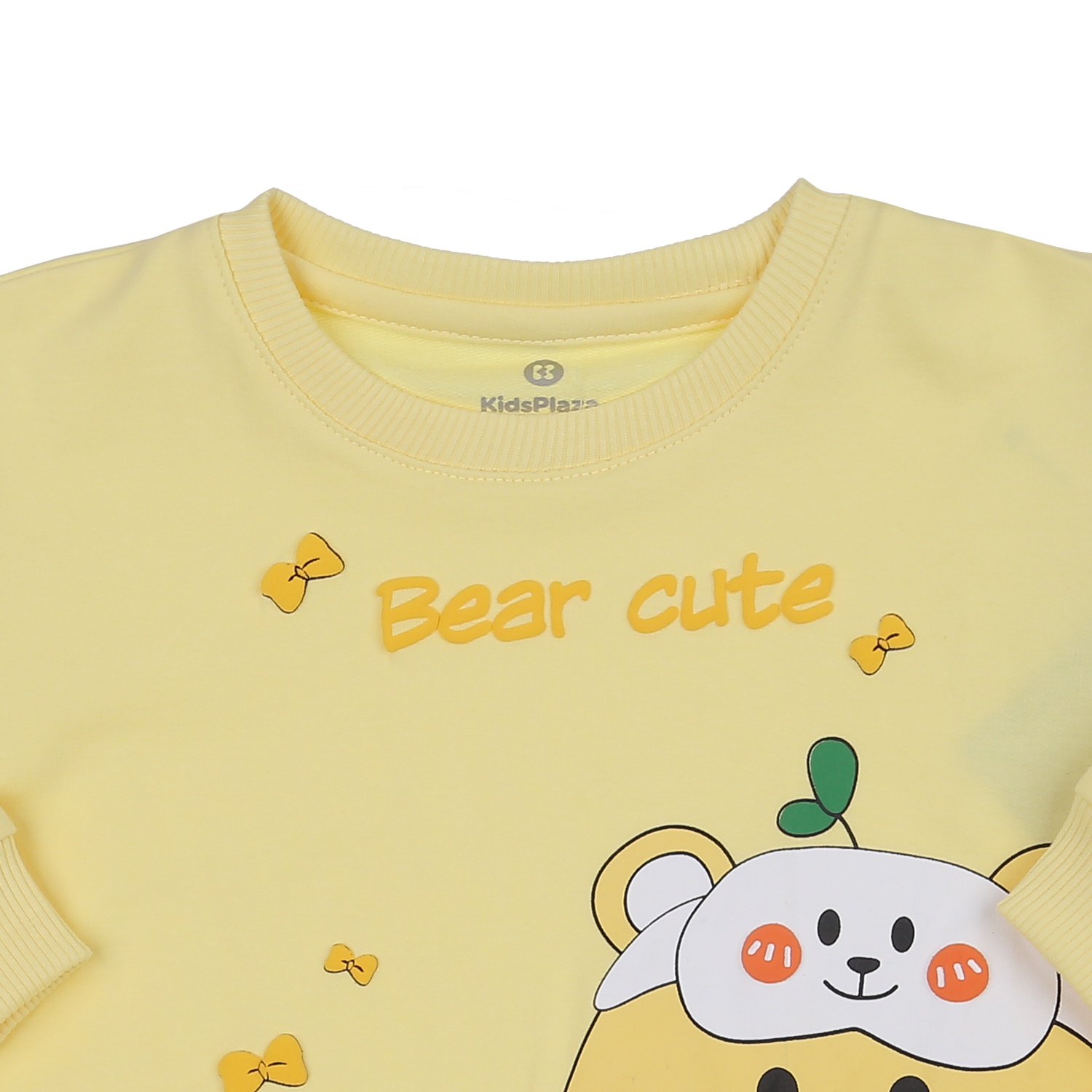 Bộ quần áo dài tay bé gái KidsPlaza in Bear cute TT23T (Vàng)