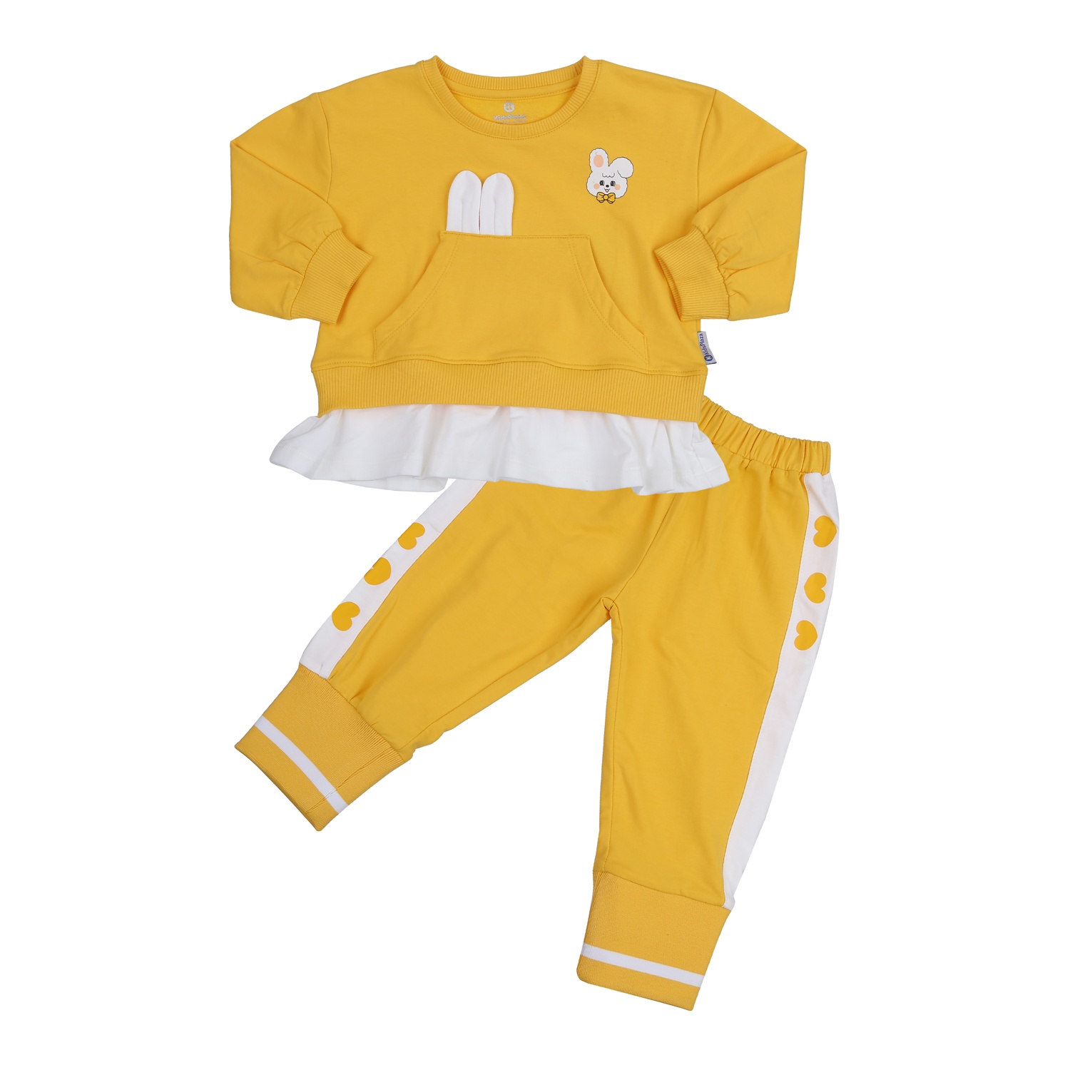 Bộ thời trang bé gái dài tay KidsPlaza in chú thỏ TT23T (Vàng)