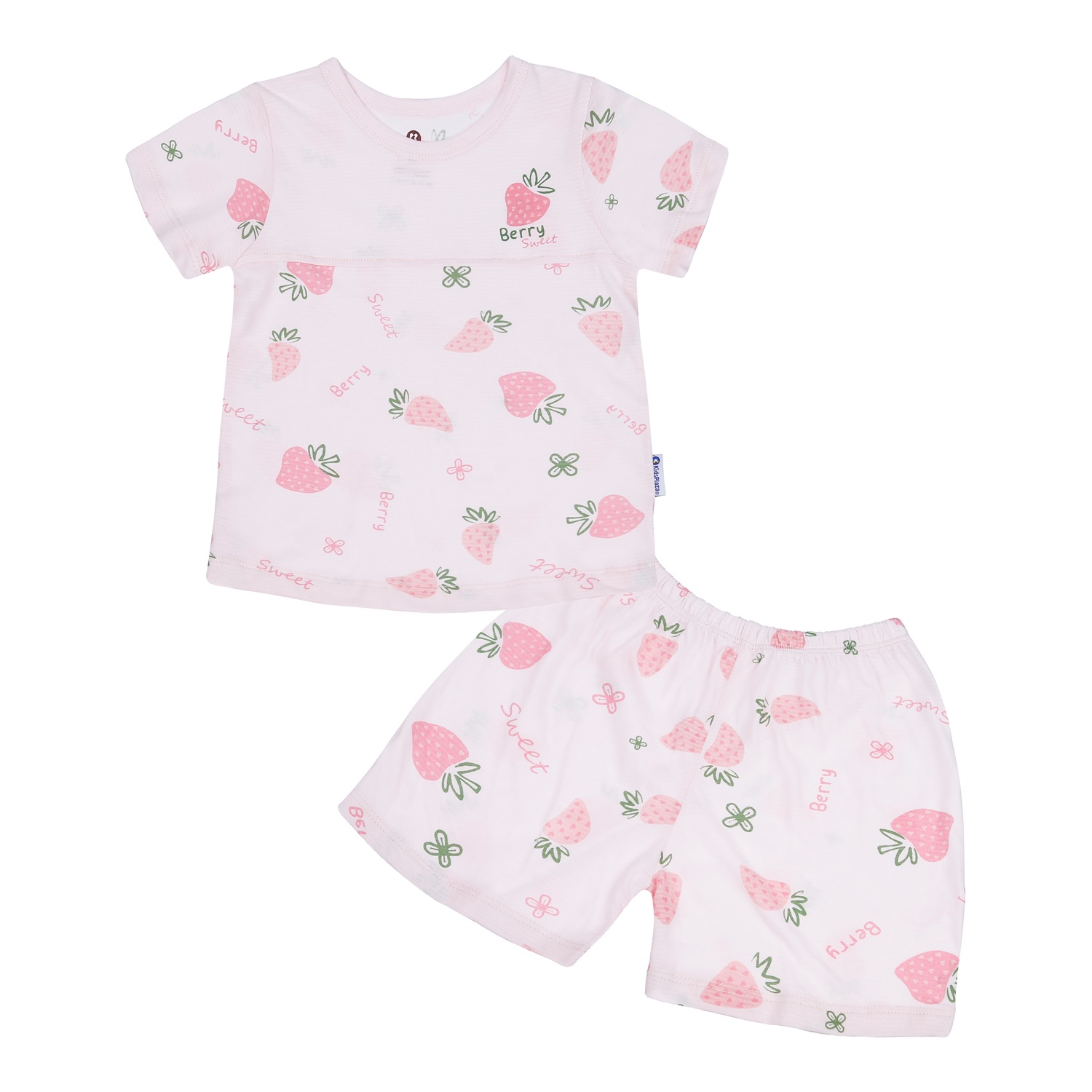 Bộ cộc tay bé gái KidsPlaza in hình trái dâu M23H hình 1