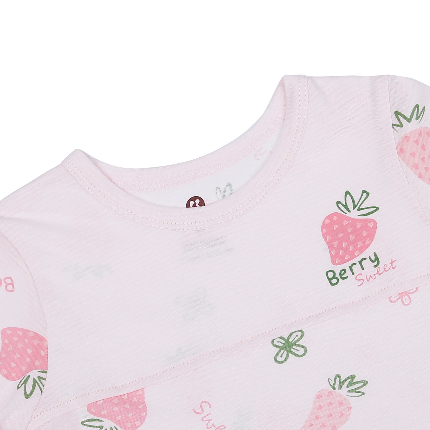 Bộ cộc tay bé gái KidsPlaza in hình trái dâu M23H hình 4