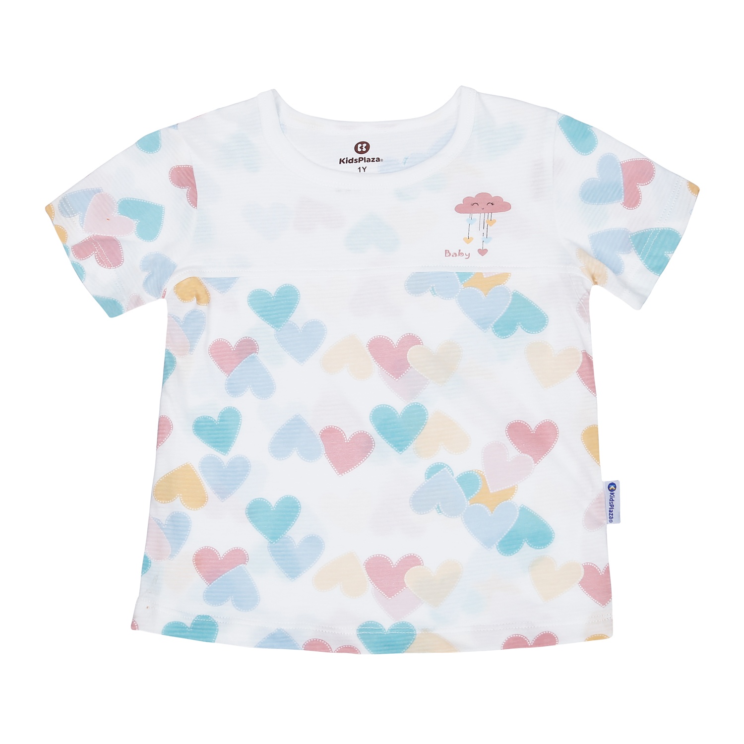 Bộ cộc tay bé gái KidsPlaza in hình trái tim M23H hình 2