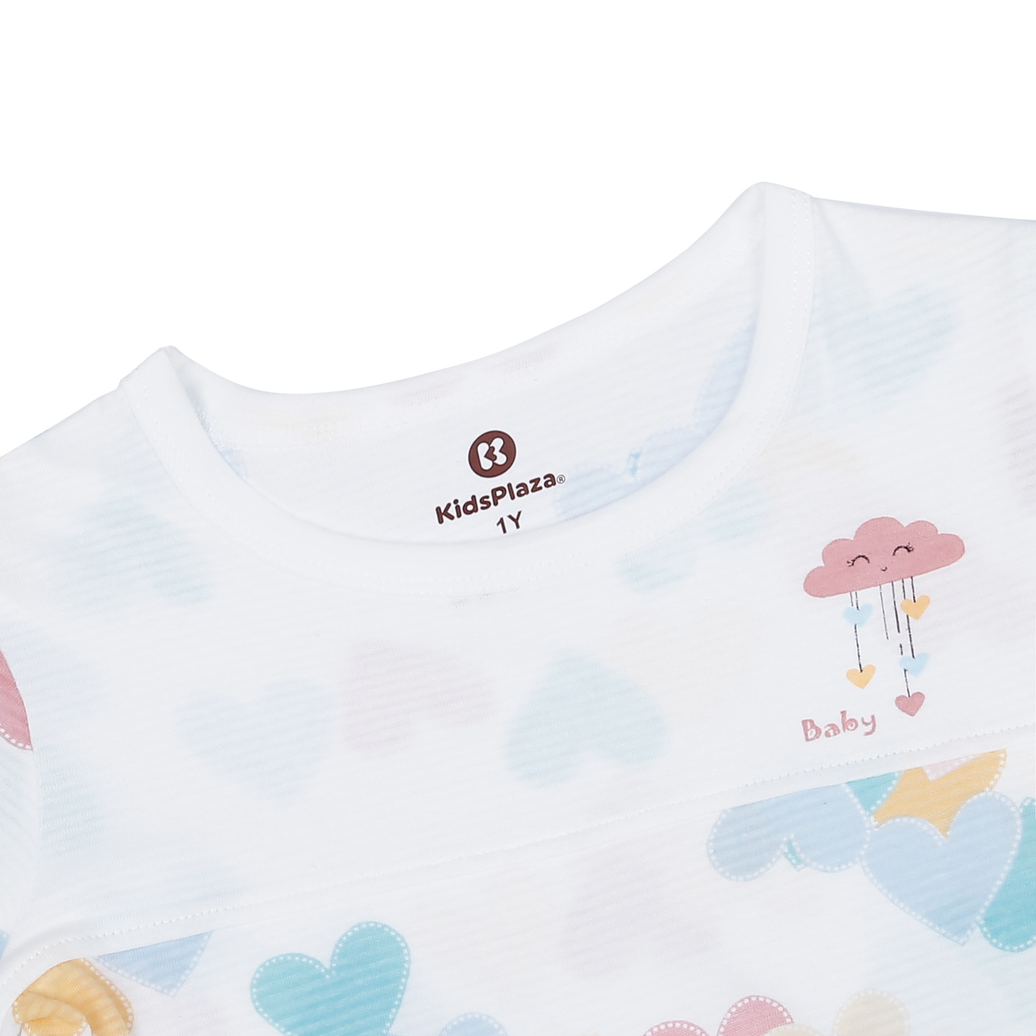 Bộ cộc tay bé gái KidsPlaza in hình trái tim M23H hình 3