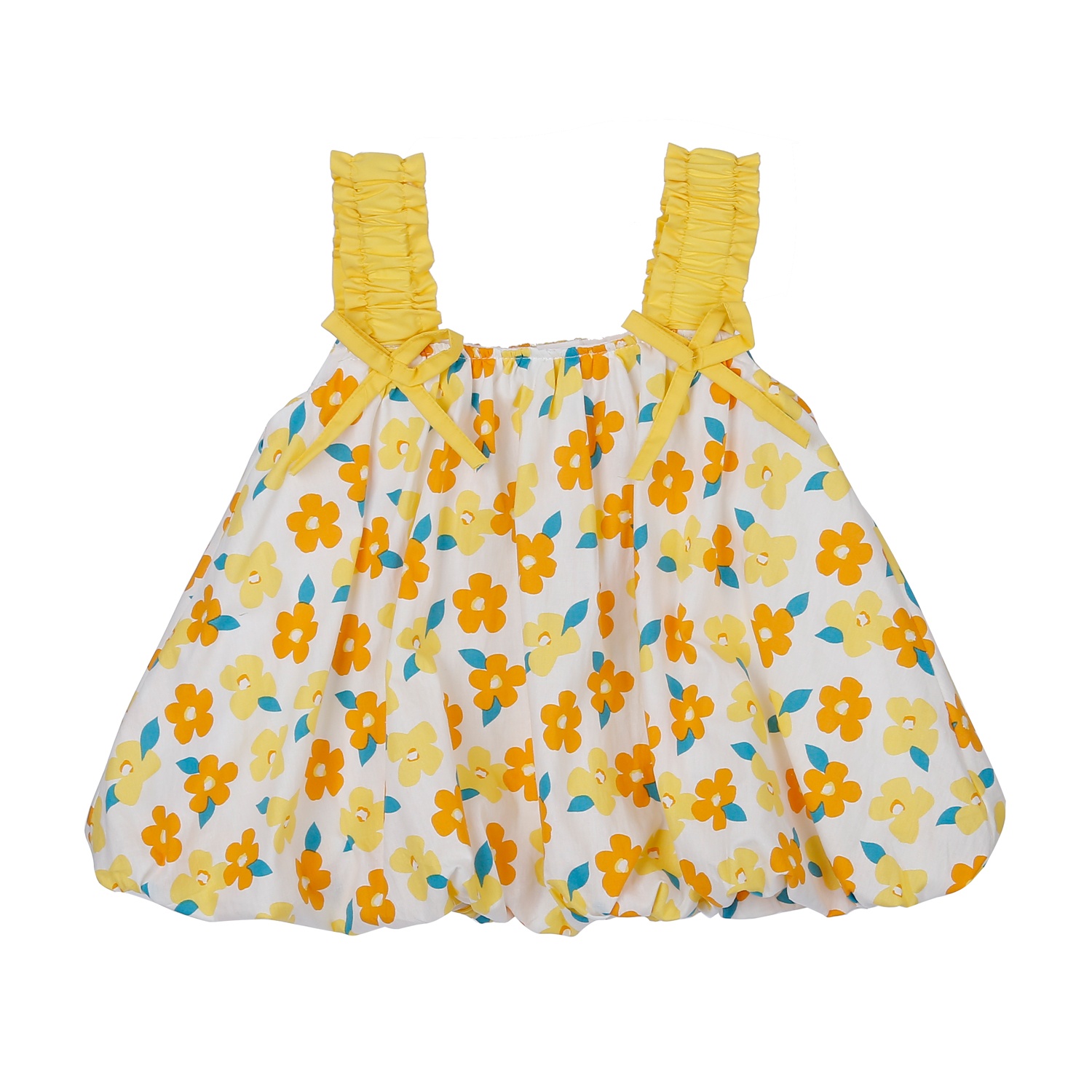 Bộ quần áo 2 dây bé gái KidsPlaza in hoa M23H (Vàng)  hình 2