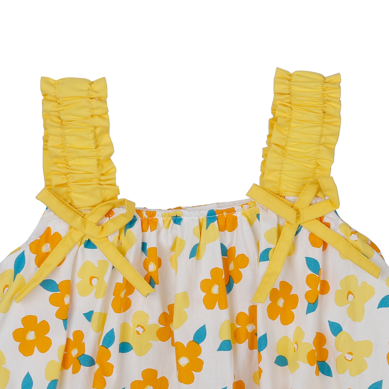Bộ quần áo 2 dây bé gái KidsPlaza in hoa M23H (Vàng)  hình 3