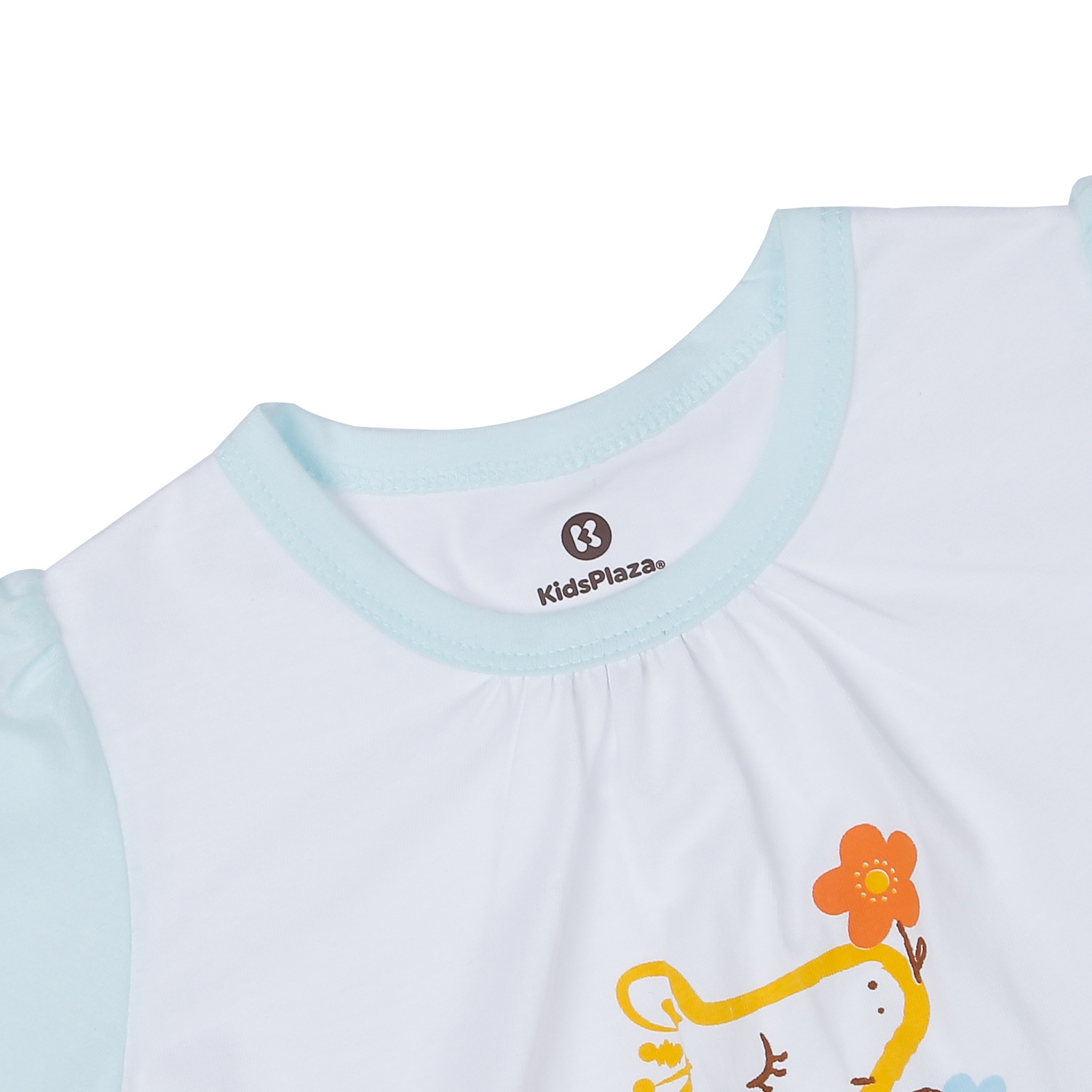 Bộ quần áo bé gái cộc tay KidsPlaza in hươu M23H (Trắng xanh) hình 3