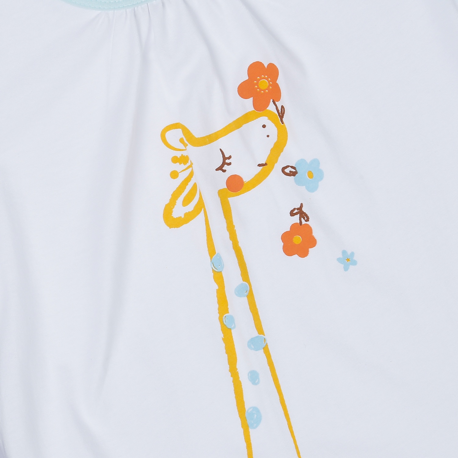 Bộ quần áo bé gái cộc tay KidsPlaza in hươu M23H (Trắng xanh) hình 4