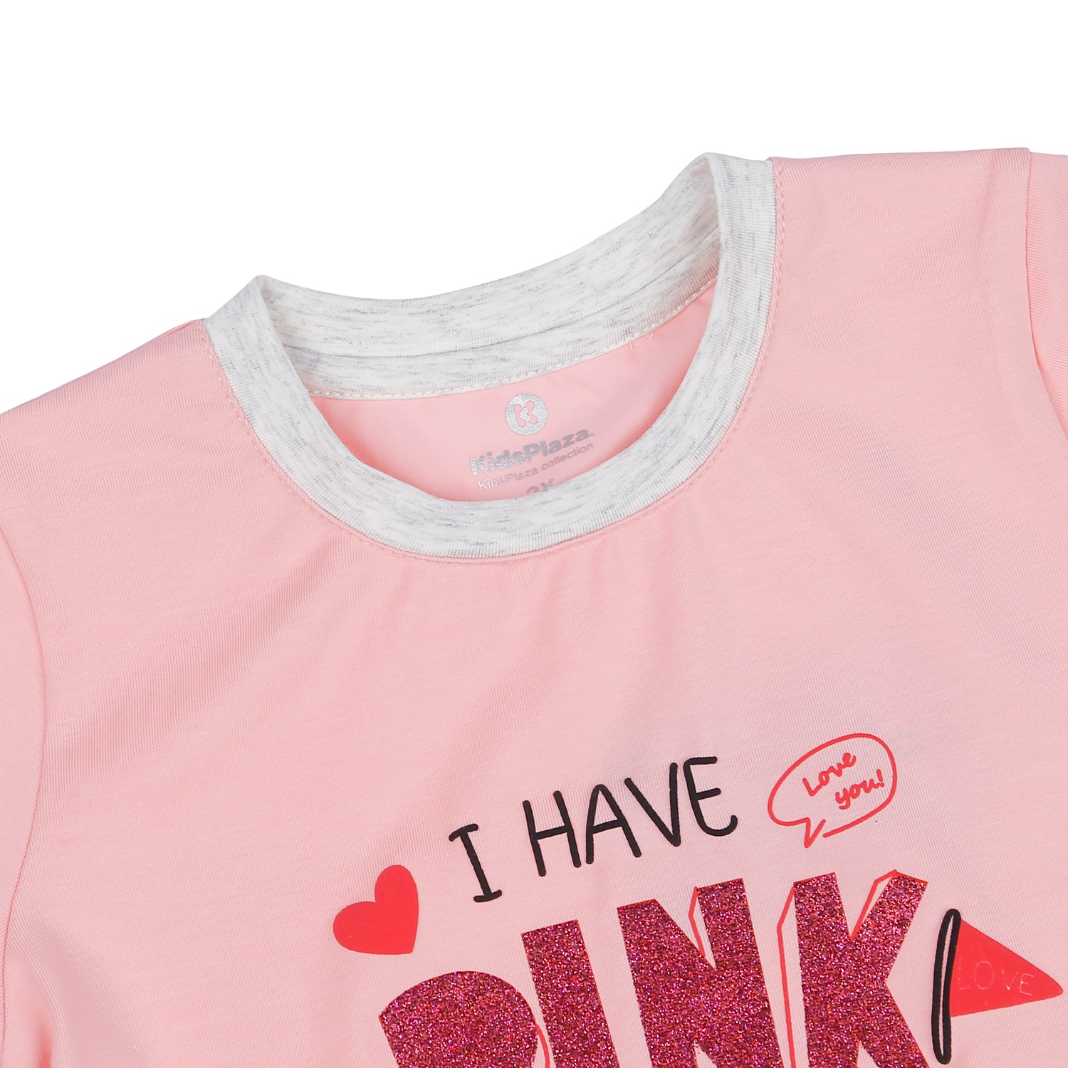 Bộ quần áo cộc tay bé gái Kids Plaza TT23H (Hồng) hình 3