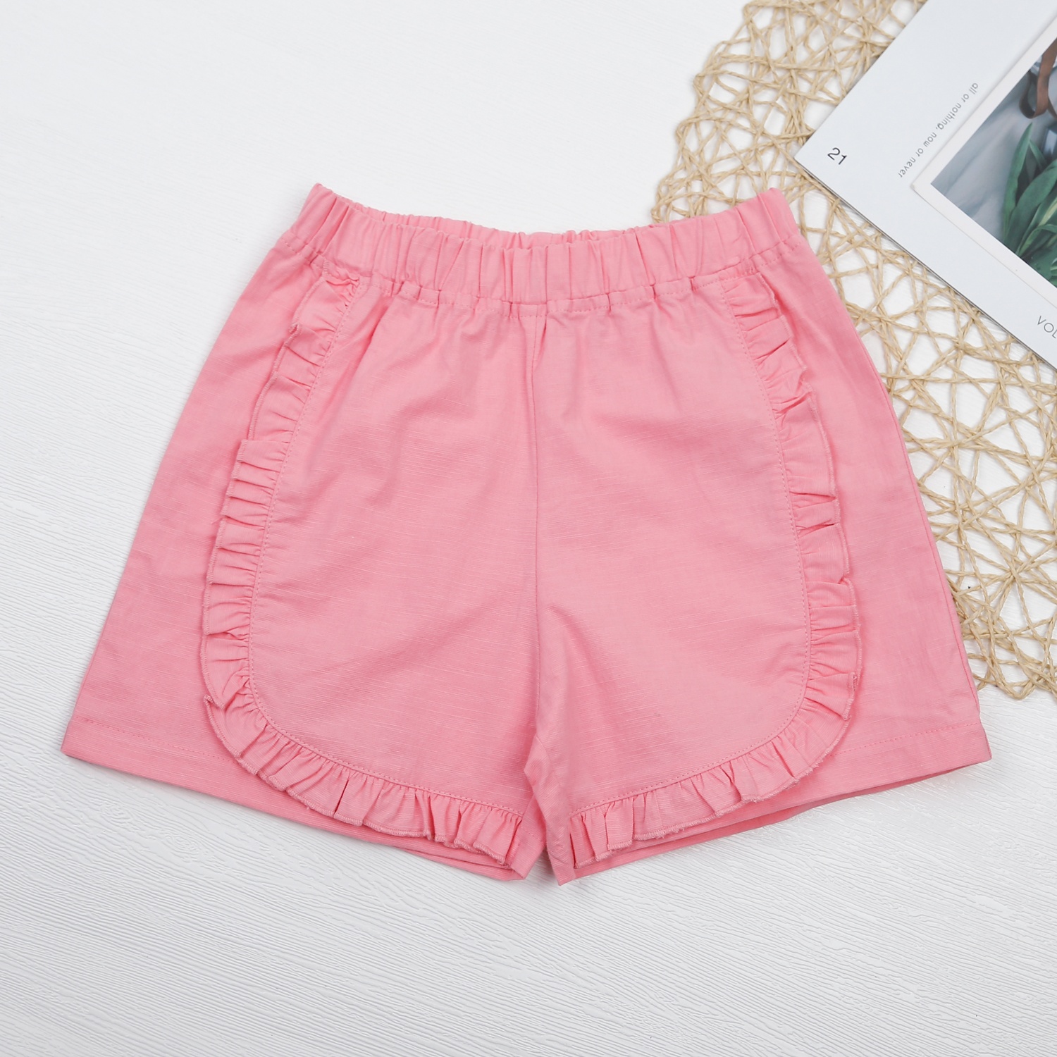 Bộ quần áo cộc tay bé gái KidsPlaza họa tiết chấm bi HN23H (Hồng) hình 4