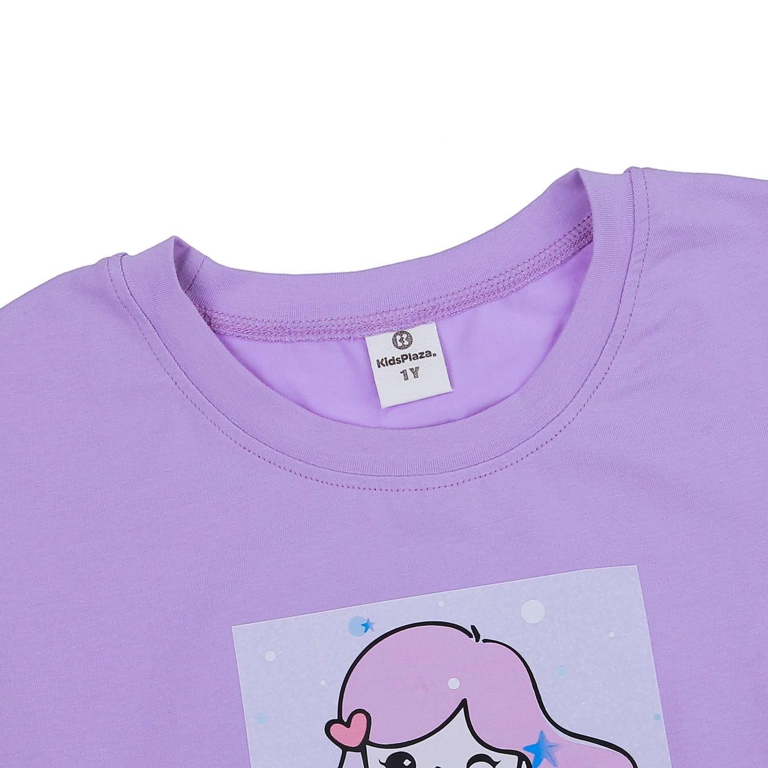 Bộ quần áo cộc tay bé gái KidsPlaza in Elsa M23H (Trắng tím)
