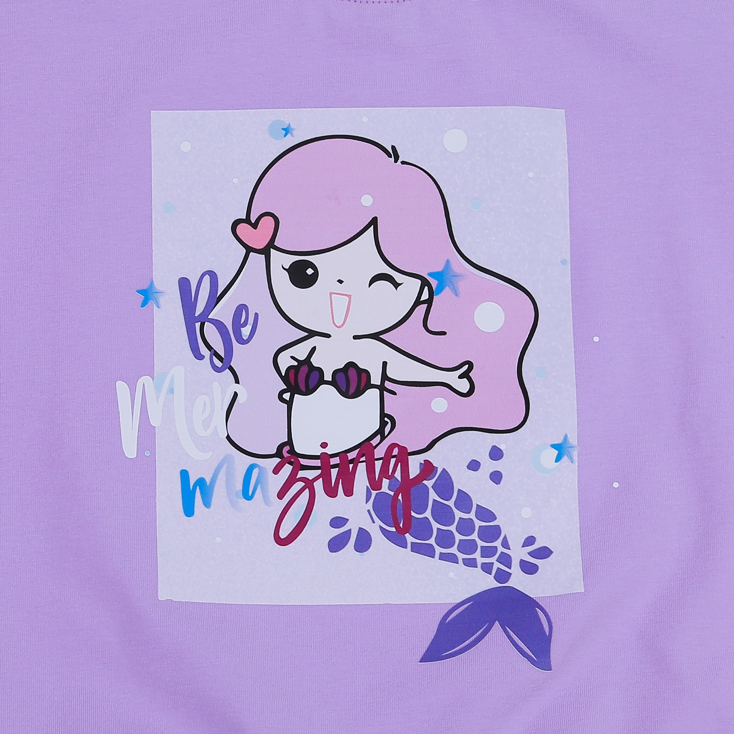 Bộ quần áo cộc tay bé gái KidsPlaza in Elsa M23H (Trắng tím)