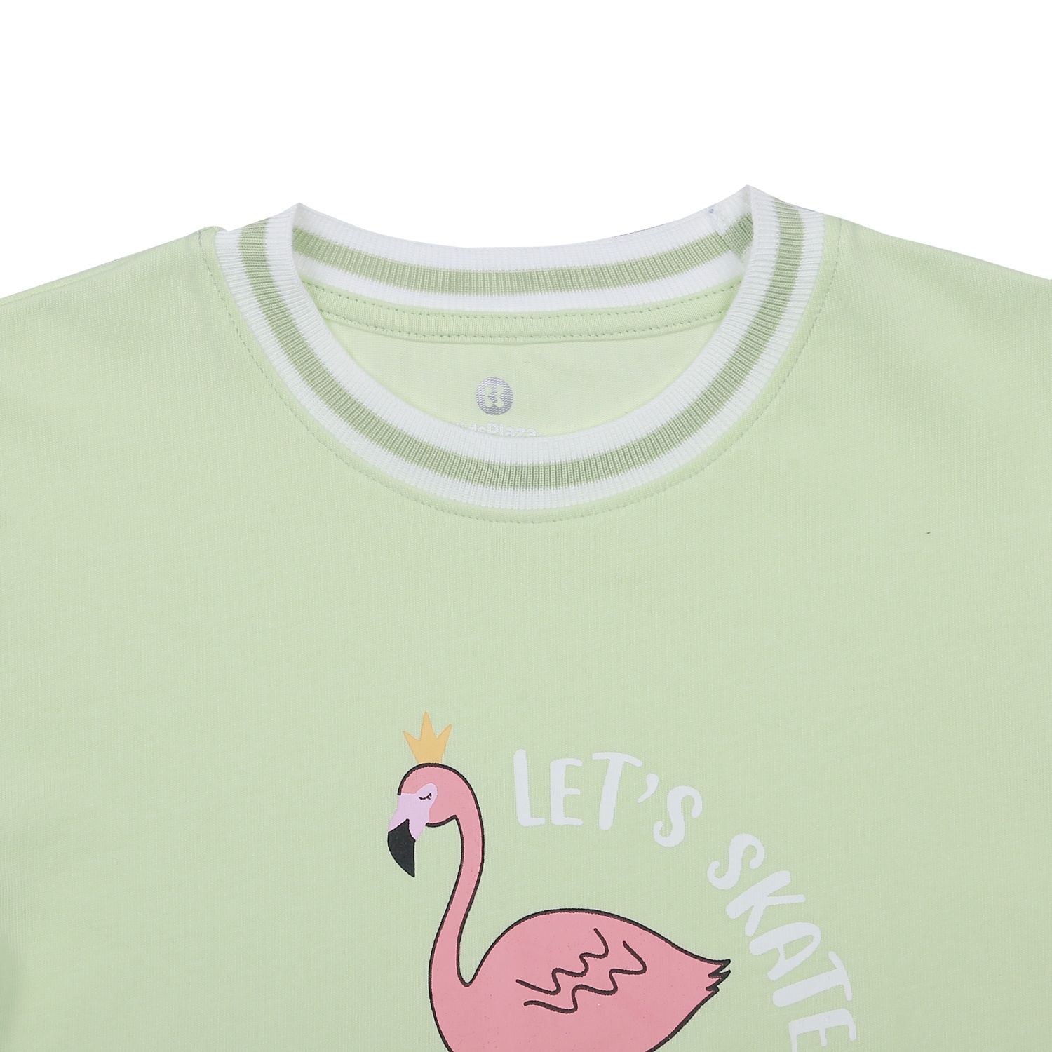 Bộ quần áo cộc tay bé gái KidsPlaza in hồng hạc HN23H (Xanh) hình 3