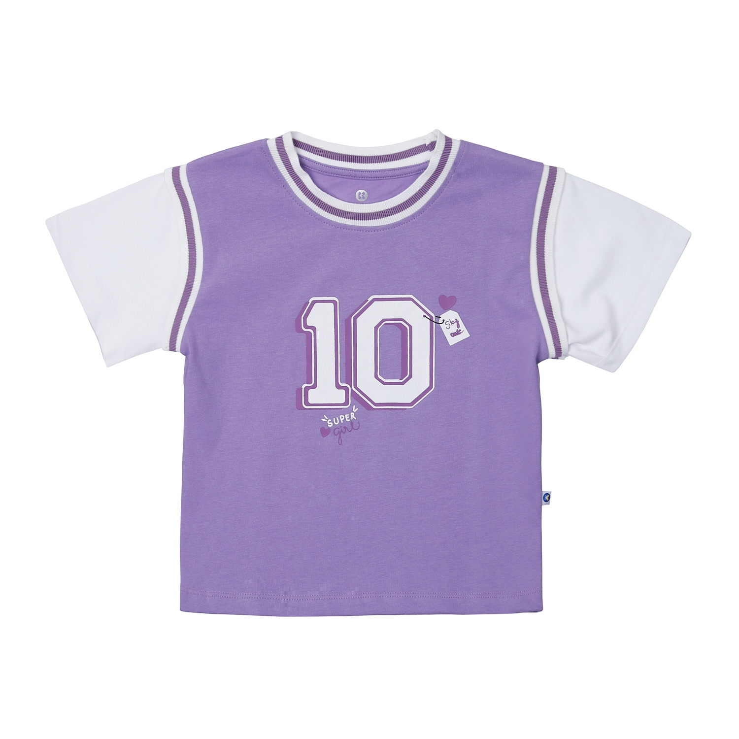 Bộ quần áo cộc tay bé gái KidsPlaza in số 10 HN23H (Tím) hình 2