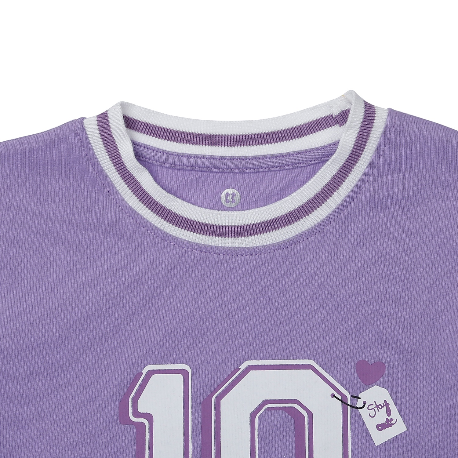 Bộ quần áo cộc tay bé gái KidsPlaza in số 10 HN23H (Tím) hình 3