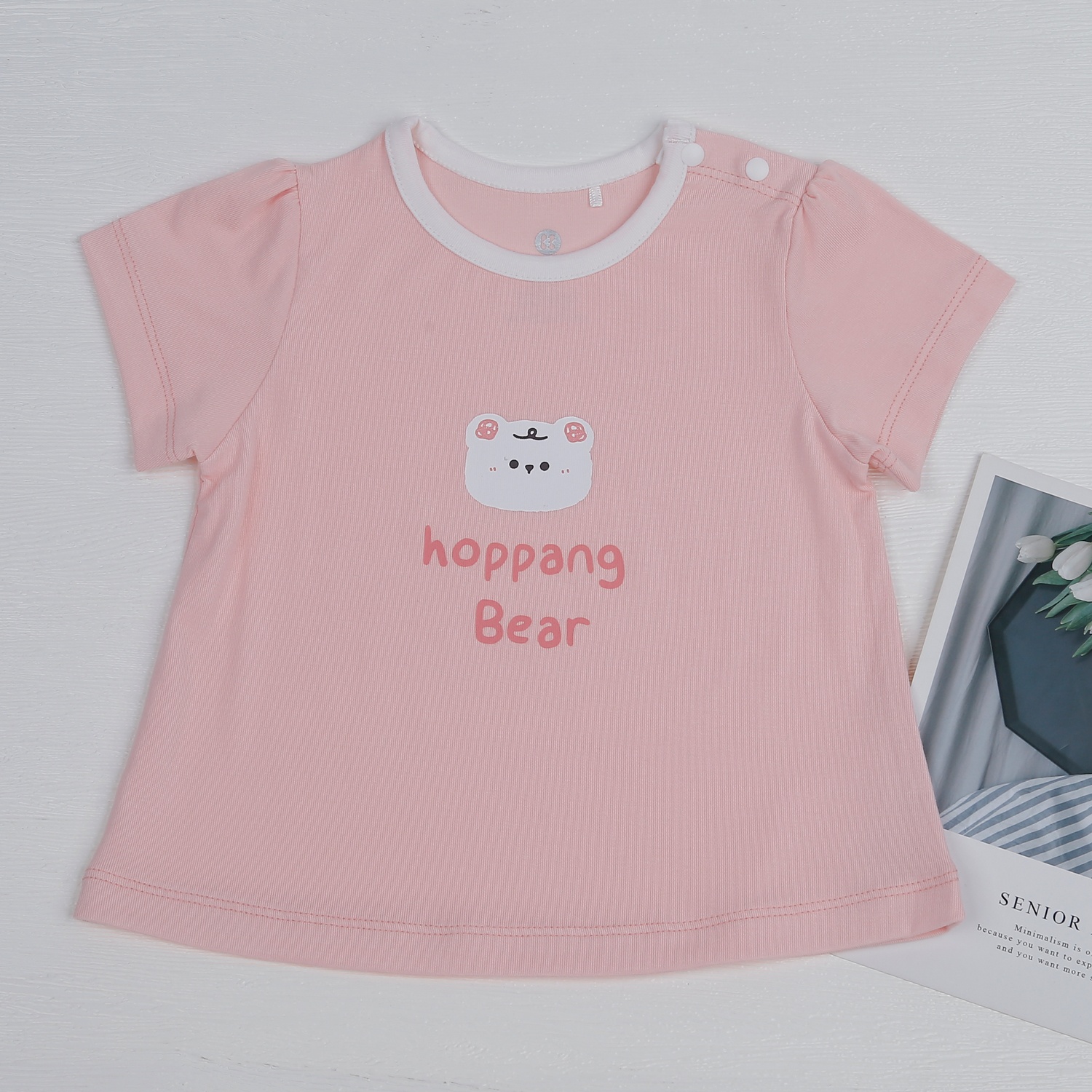 Bộ quần áo cộc tay cài vai KidsPlaza Otis gấu ND23H hình 2