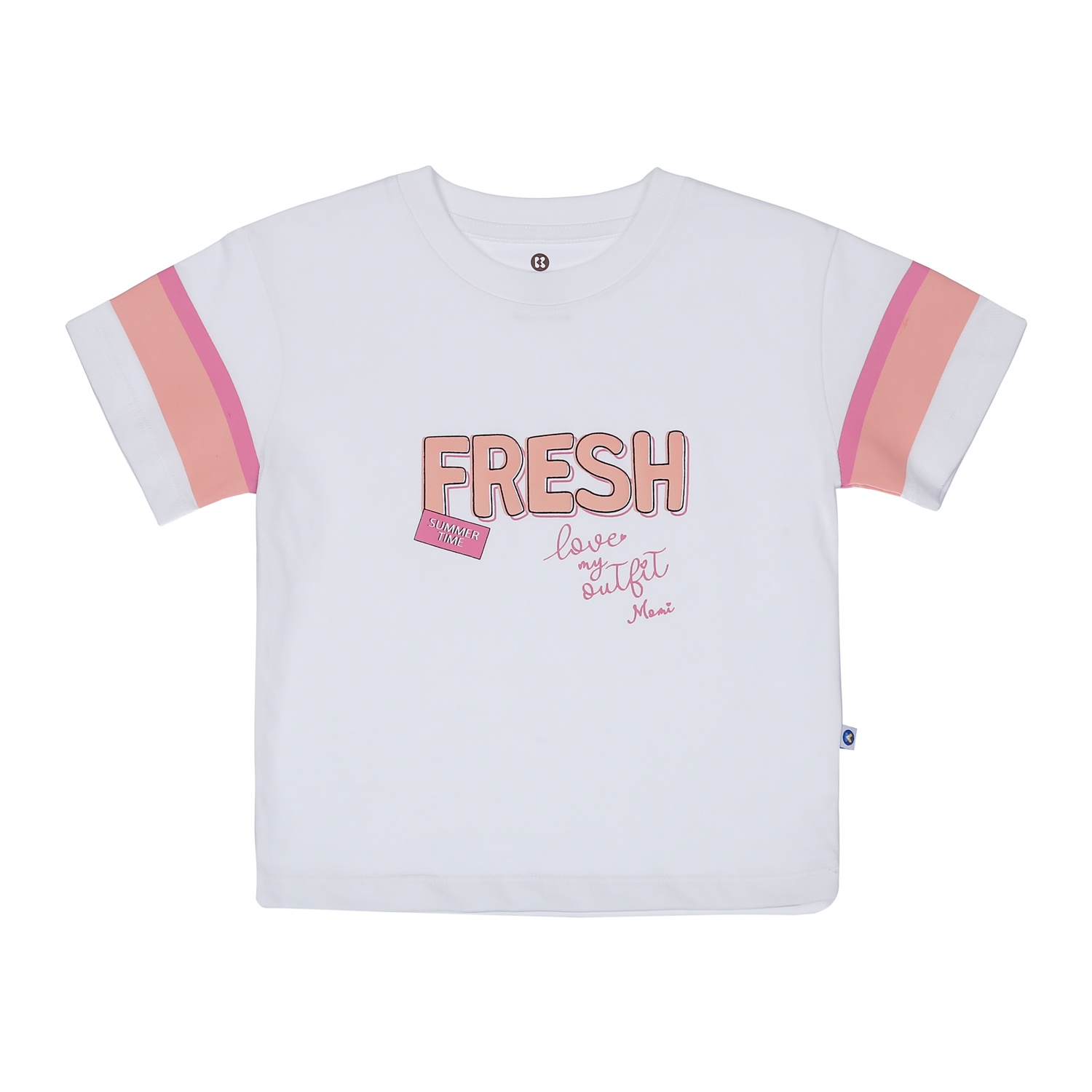 Set váy bé gái cộc tay Kidslaza in Fresh HN23H (Trắng hồng) hình 2