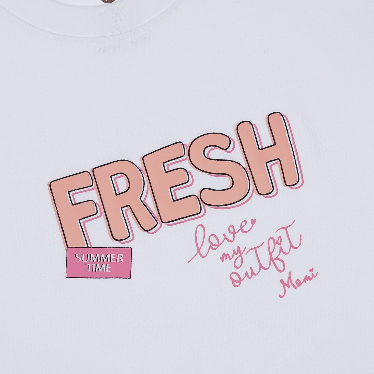 Set váy bé gái cộc tay Kidslaza in Fresh HN23H (Trắng hồng) hình 3