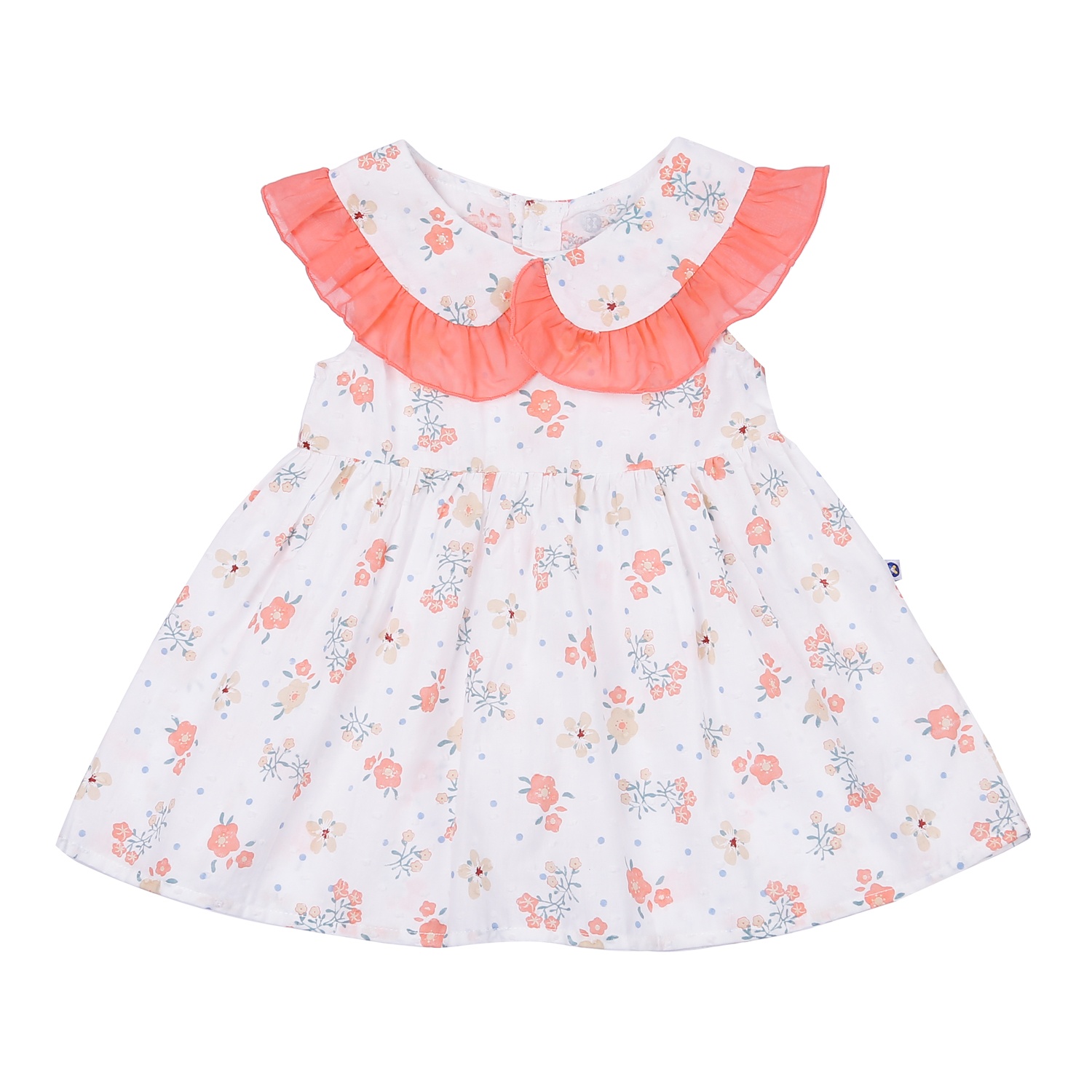 Váy bé gái Kidslaza cổ bèo in hoa HN23H (Trắng)